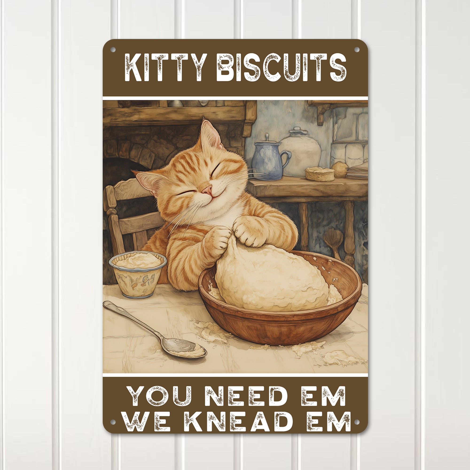 Whimsical Kitty Biscuits Metal Sign – Personalized Kitchen Decor for Cat Lovers and Bakers Alike - Image 3