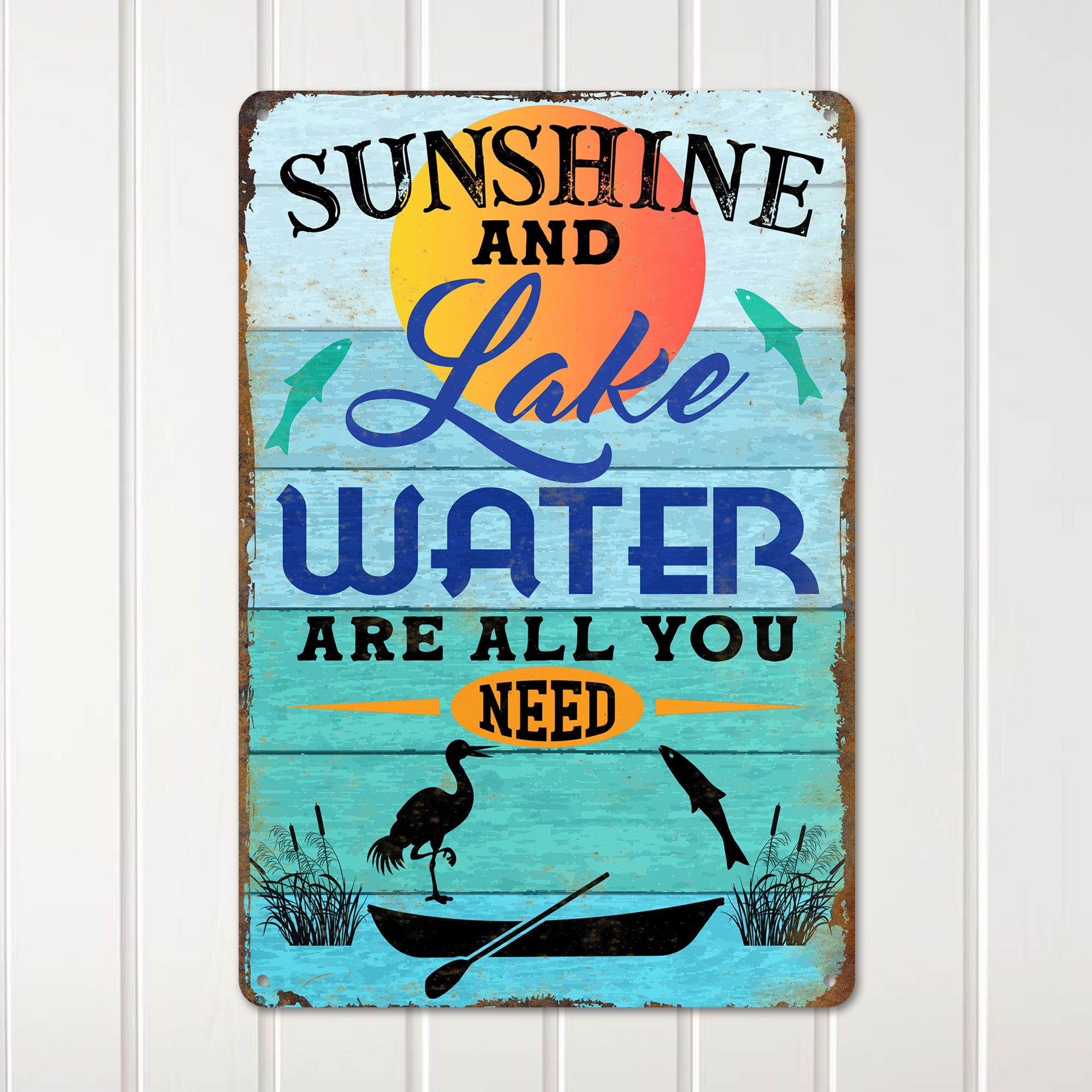 Personalized Rustic "Sunshine and Lake Water" Metal Sign - Perfect Handmade Gift for Nature Lovers - Image 2