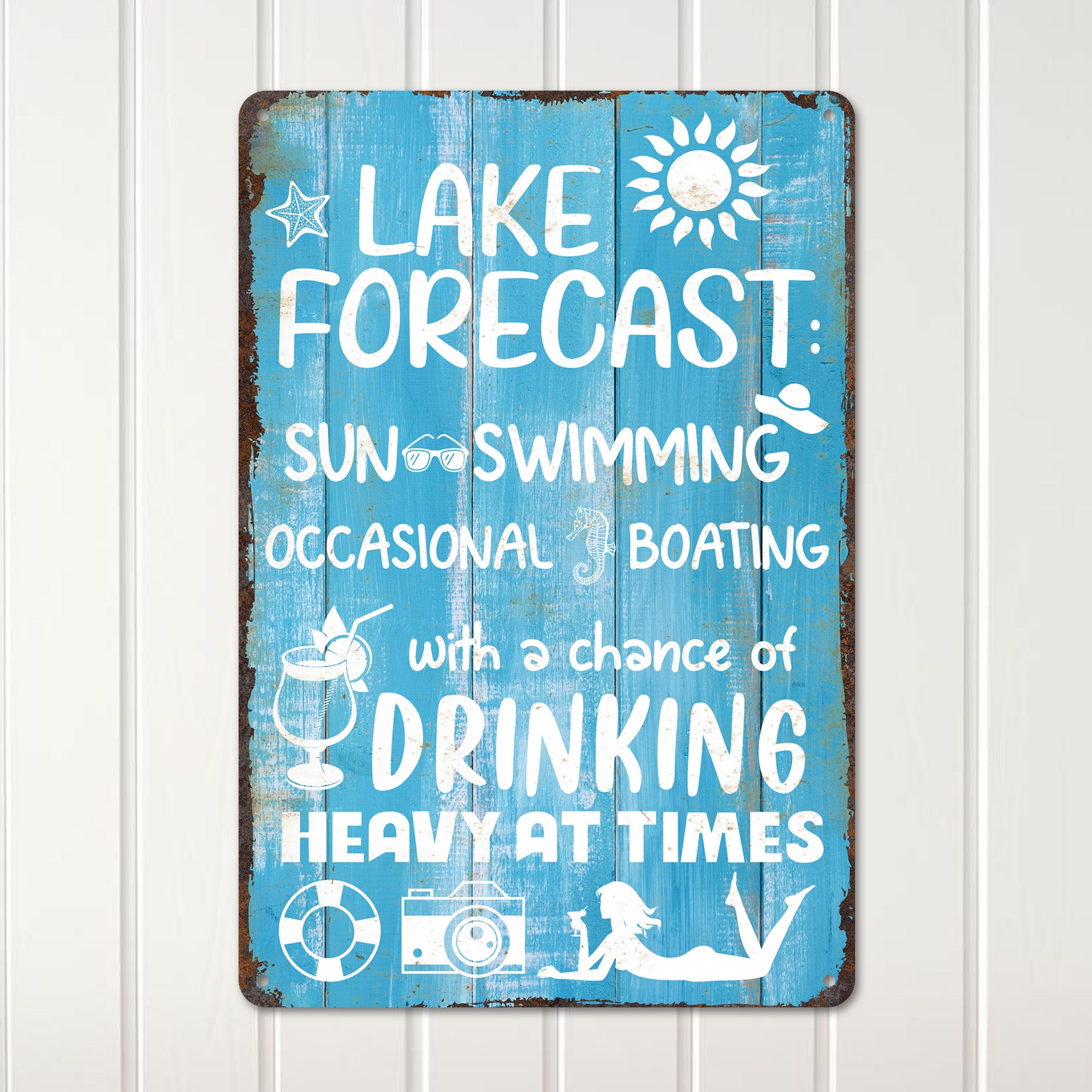 Personalized Lake Forecast Metal Sign – Custom Nautical Decor for Home, Cabin, or Gift – Unique Handmade Design - Image 2