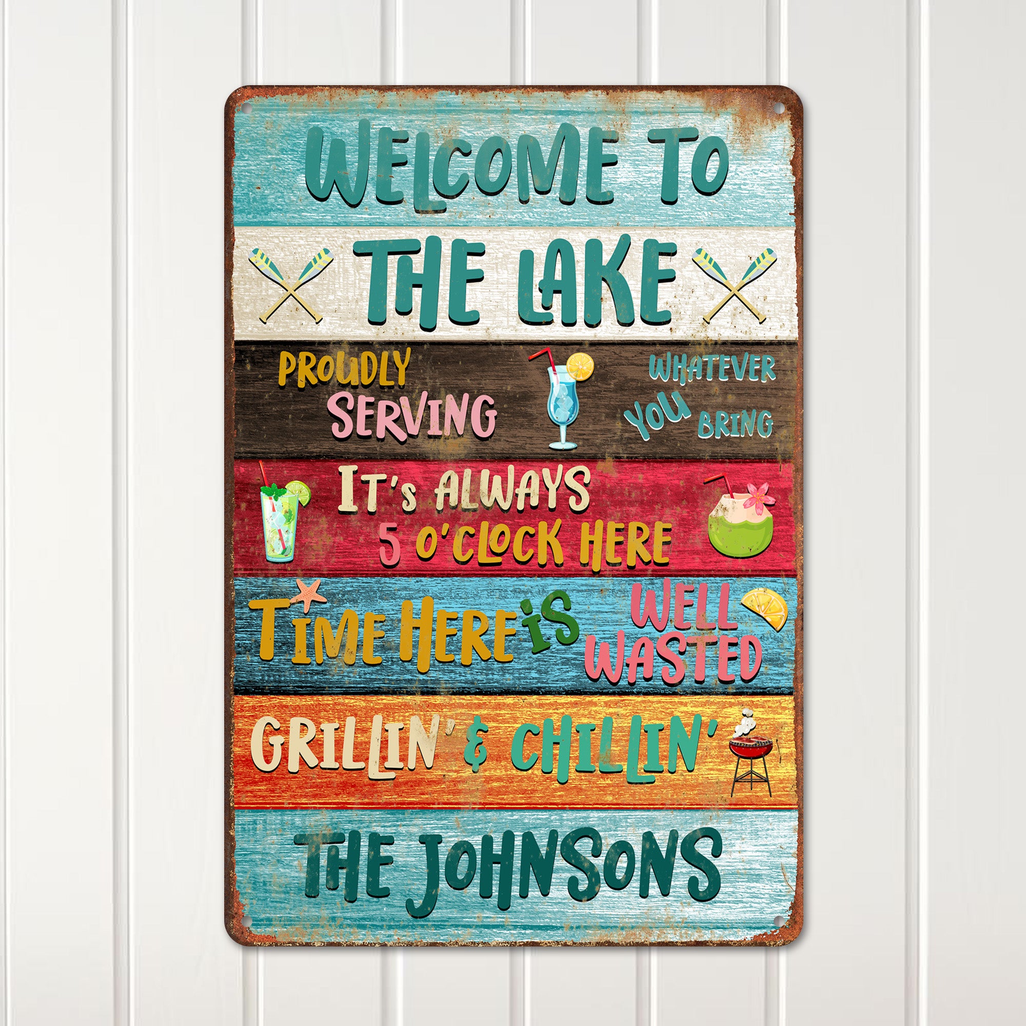 Personalized Lake House Metal Sign – Custom Welcome Decor for Family Getaways & Relaxation Retreats - Image 2