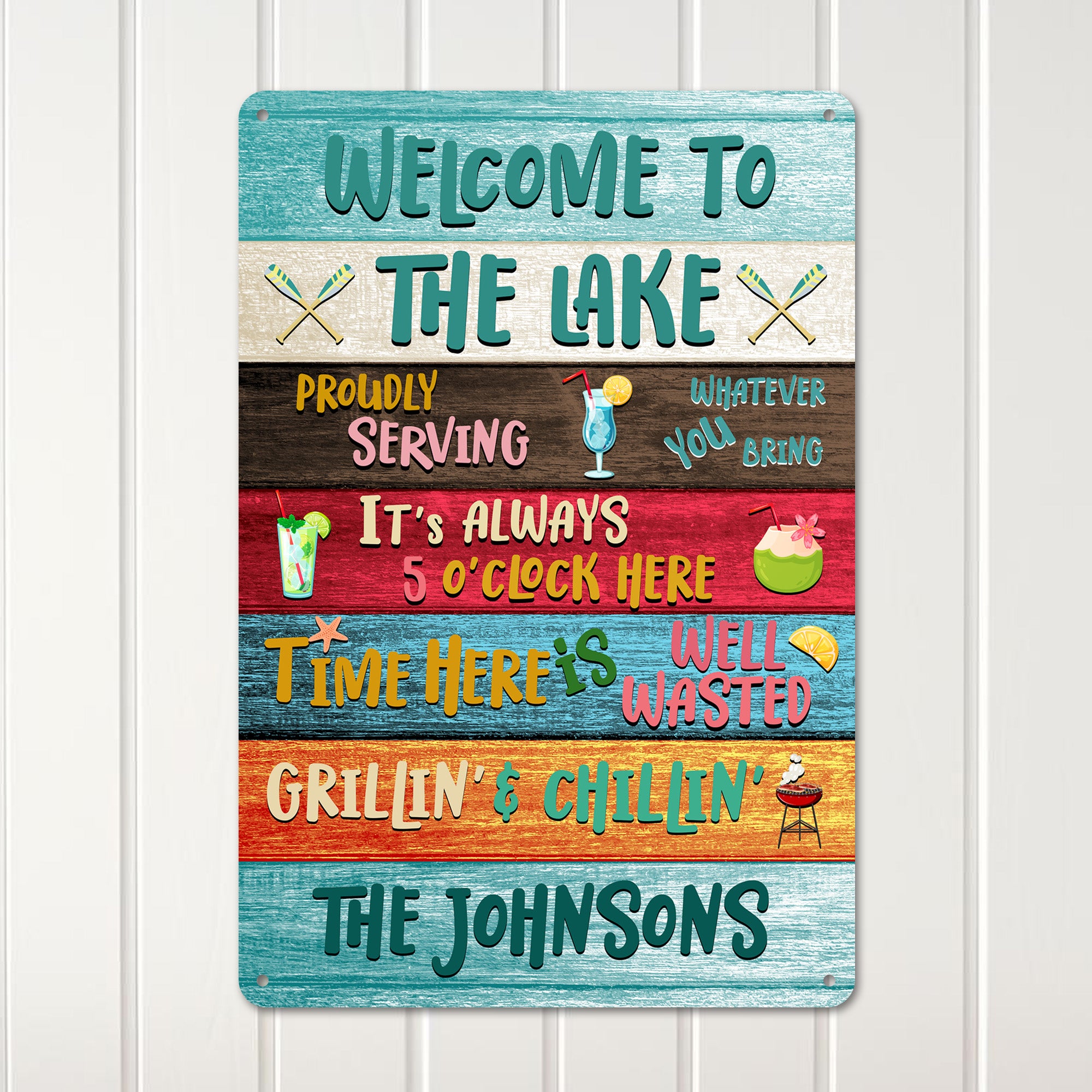 Personalized Lake House Metal Sign – Custom Welcome Decor for Family Getaways & Relaxation Retreats - Image 3
