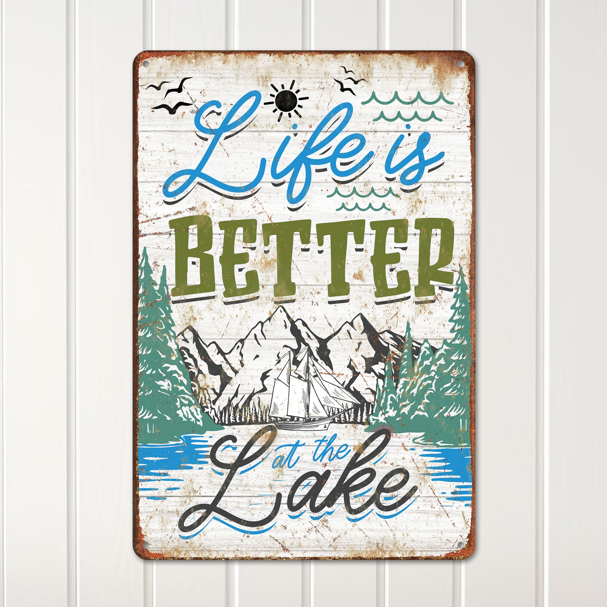 Personalized Vintage Lake-Themed Metal Sign - Handcrafted Wall Decor Perfect for Home, Cabin, or Gift Giving - Image 2