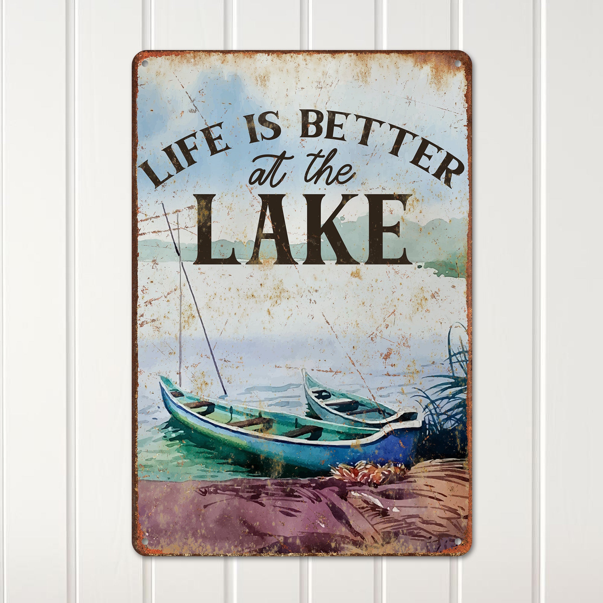 Personalized "Life is Better at the Lake" Vintage-Style Metal Sign – Custom Lake House Decor, Perfect Gift for Outdoor Lovers - Image 2