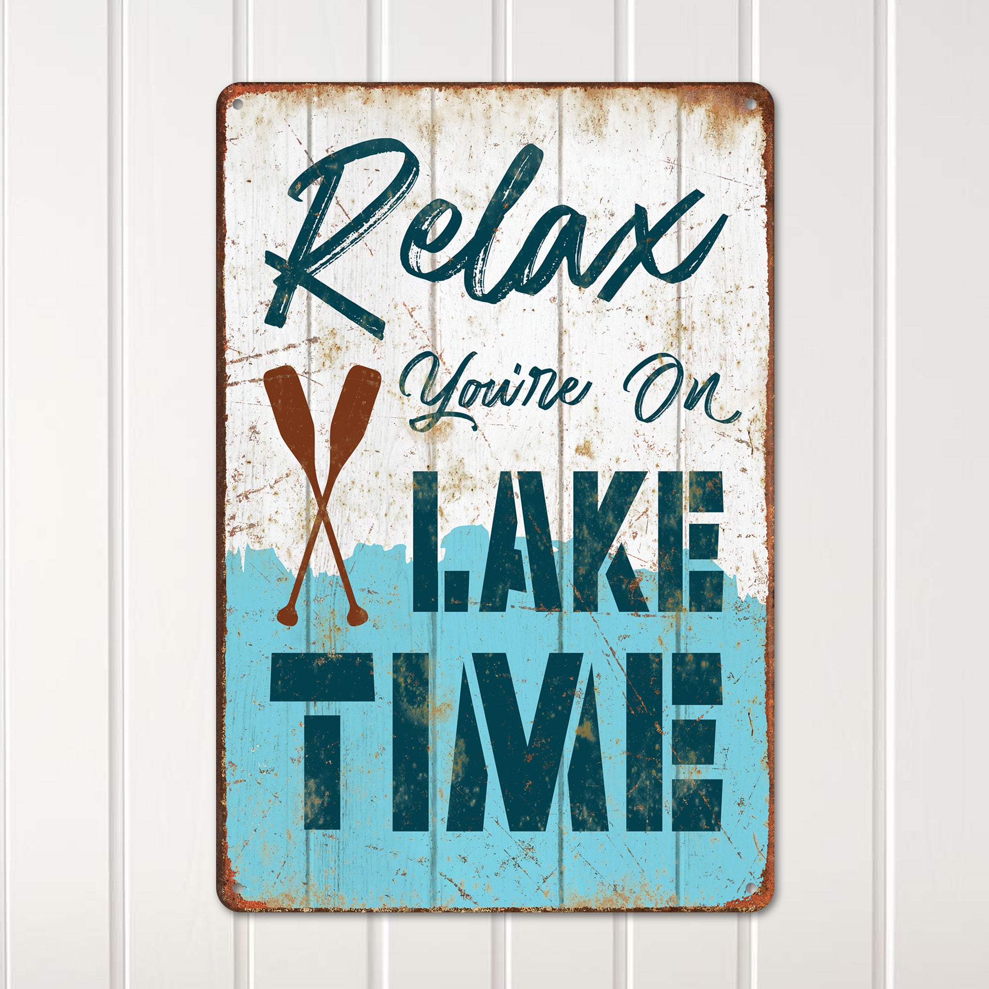 Personalized Rustic Lake Time Metal Sign – Vintage Decor for Relaxation Retreats, Customized for Home or Cabin Gift - Image 2