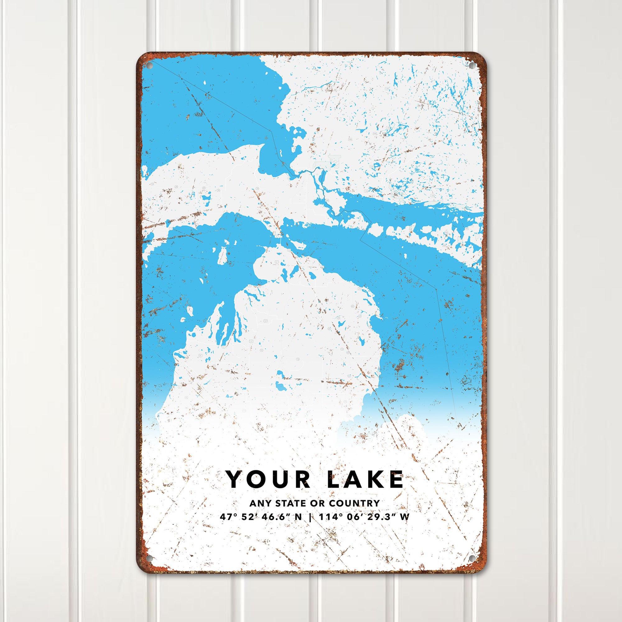 Personalized Rustic Metal Sign - Custom Lake Map Art Decor for Home or Cabin, Perfect for Gift Giving - Image 2