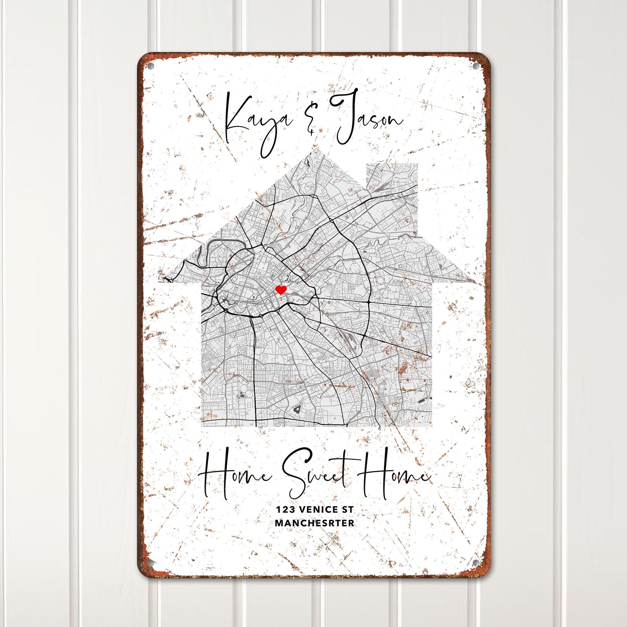 Personalized Home Map Metal Sign – Custom Housewarming Gift for Couples, Elegant Rustic Decor with Quality Craftsmanship - Image 2