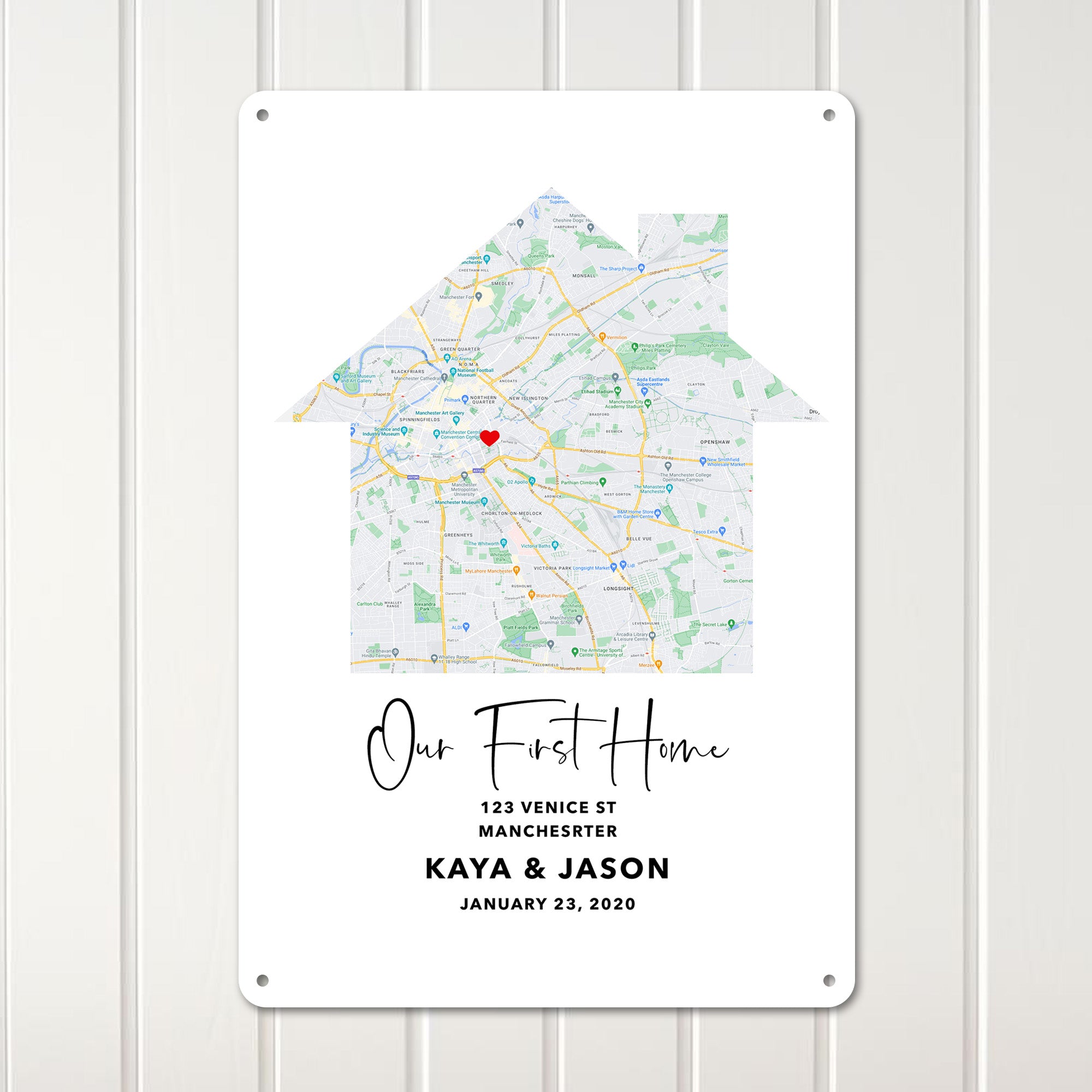 Personalized "Our First Home" Metal Sign – Custom Map Art for Homeowners, Couples, and New Home Gift - Image 3
