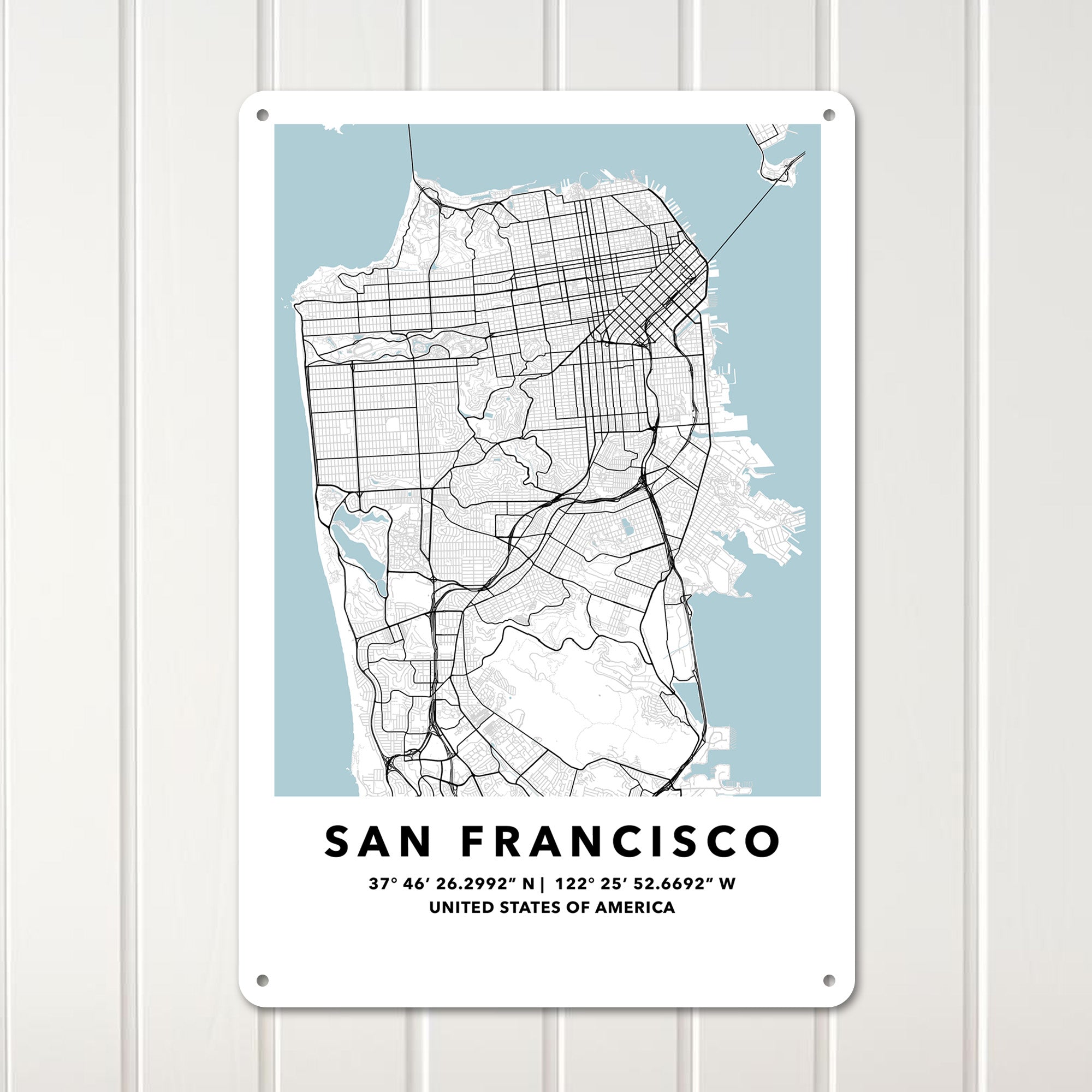 Personalized San Francisco Metal Sign – Custom Map Decor for Homes and Offices - Image 3