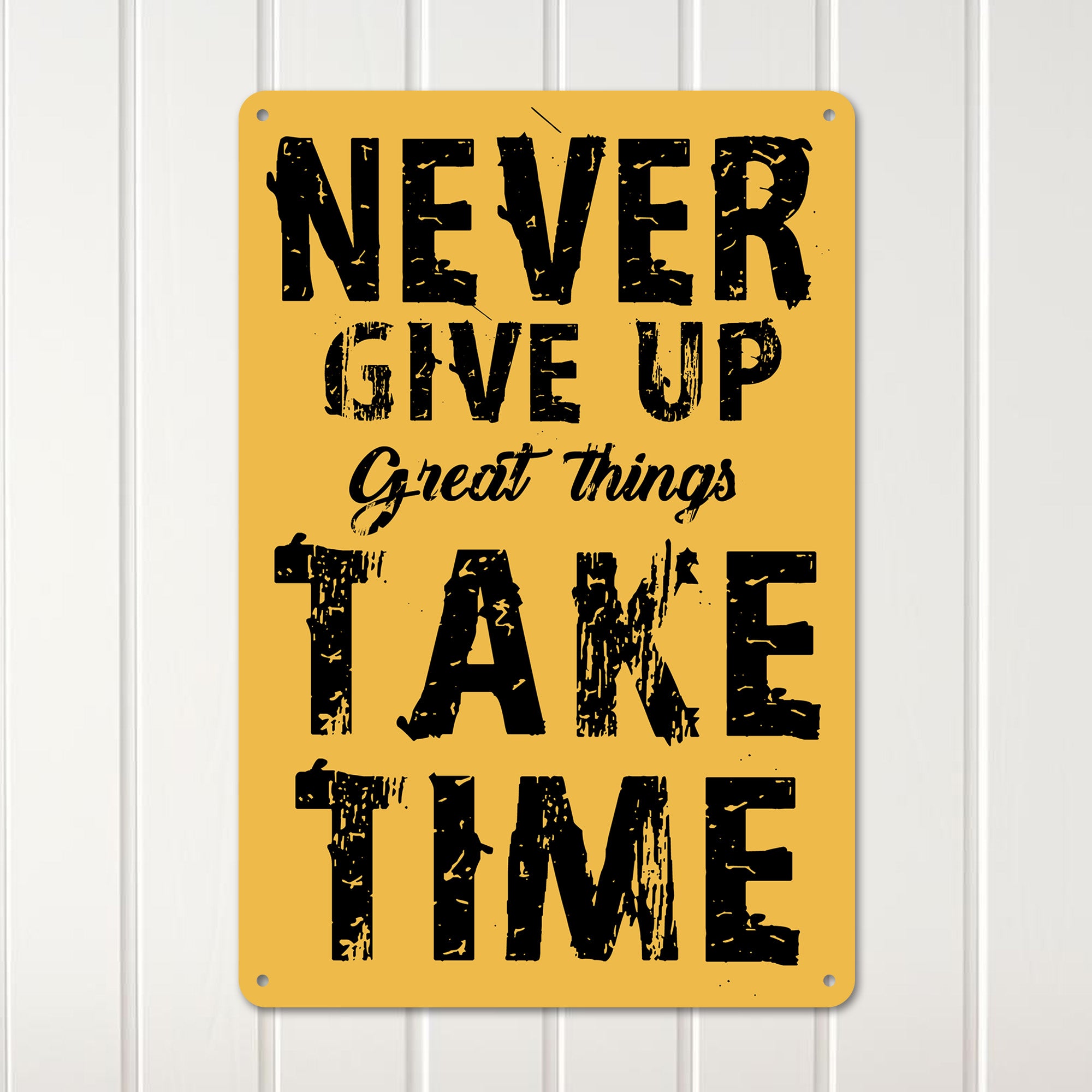 Inspiring "Never Give Up" Customized Metal Sign - Perfect Motivational Gift with Vintage Charm - Image 3
