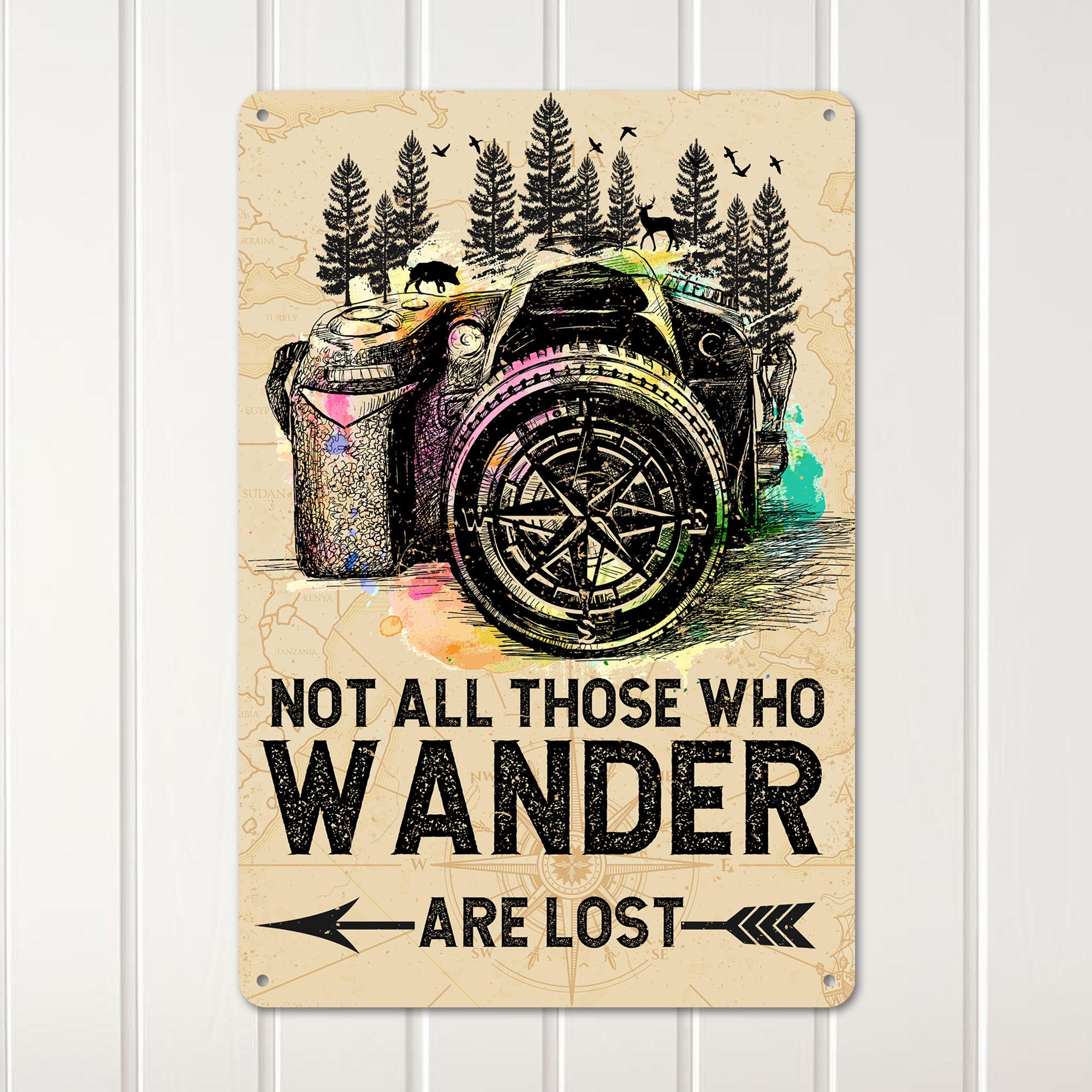 Personalized Wanderlust Camera Metal Sign - Inspirational Home Decor for Travelers and Adventurers - Image 2