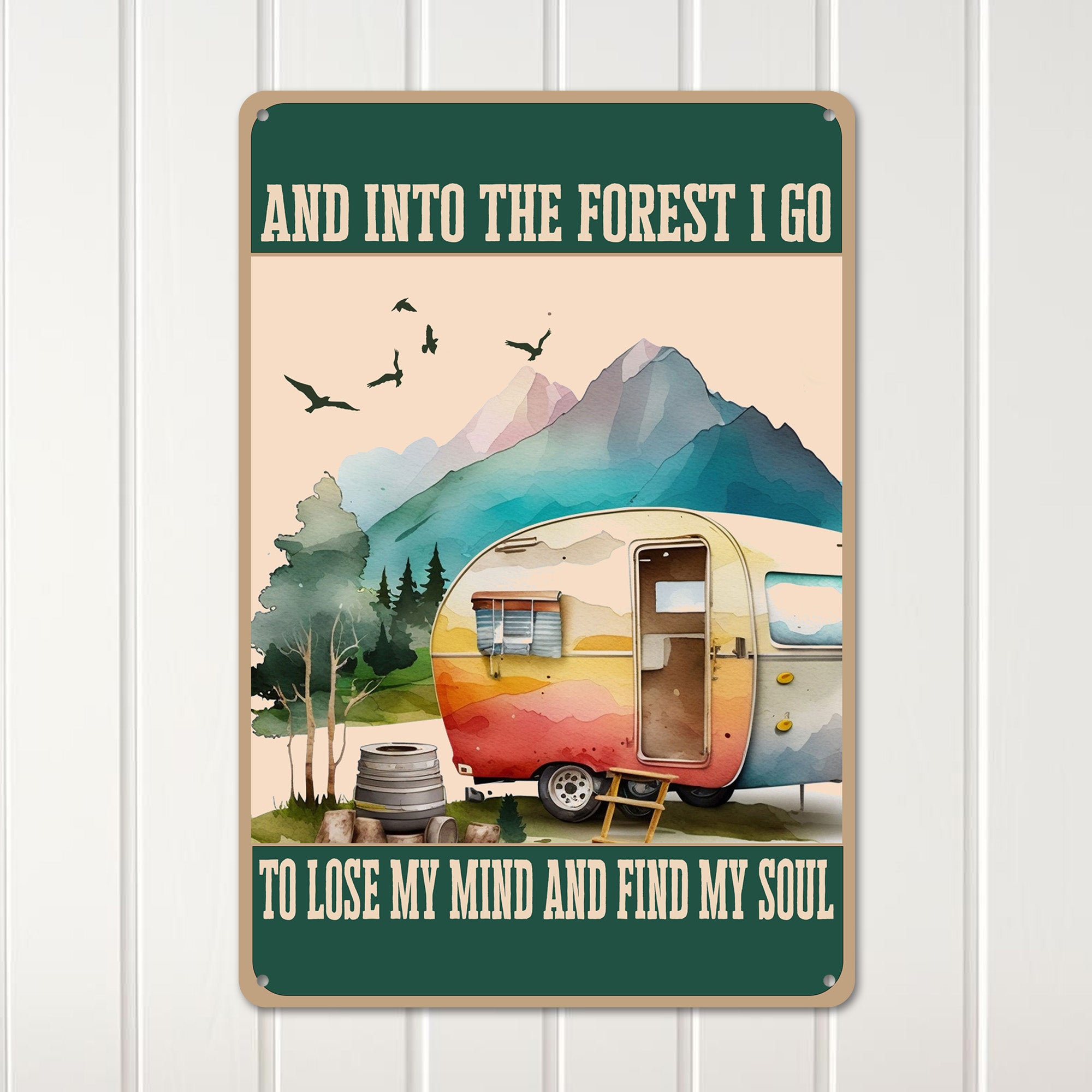 Personalized Vintage Camper Metal Sign - Forest Adventure Quote - Perfect Gift for Nature Lovers - Image 3