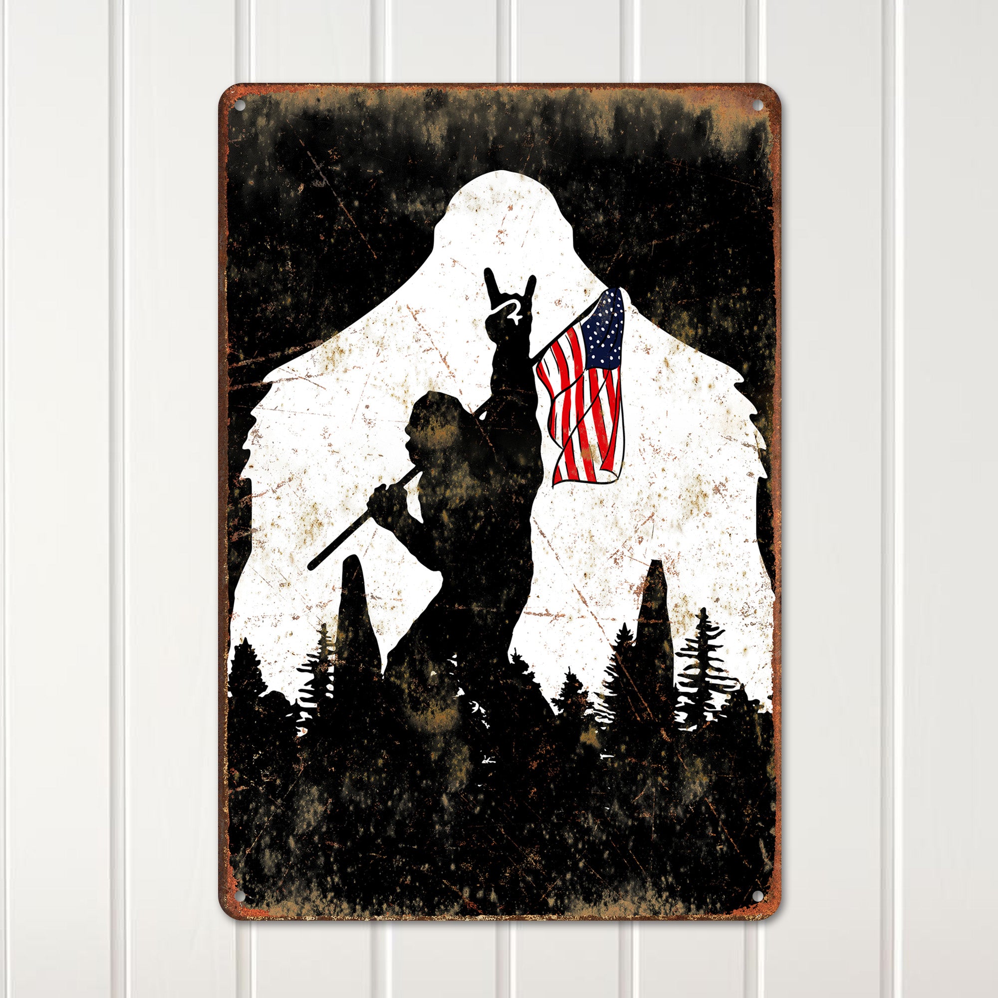 Customizable Bigfoot Metal Sign - Rustic Decor for Nature Lovers and Vintage Enthusiasts, Perfect for Personalized Gifts - Image 2