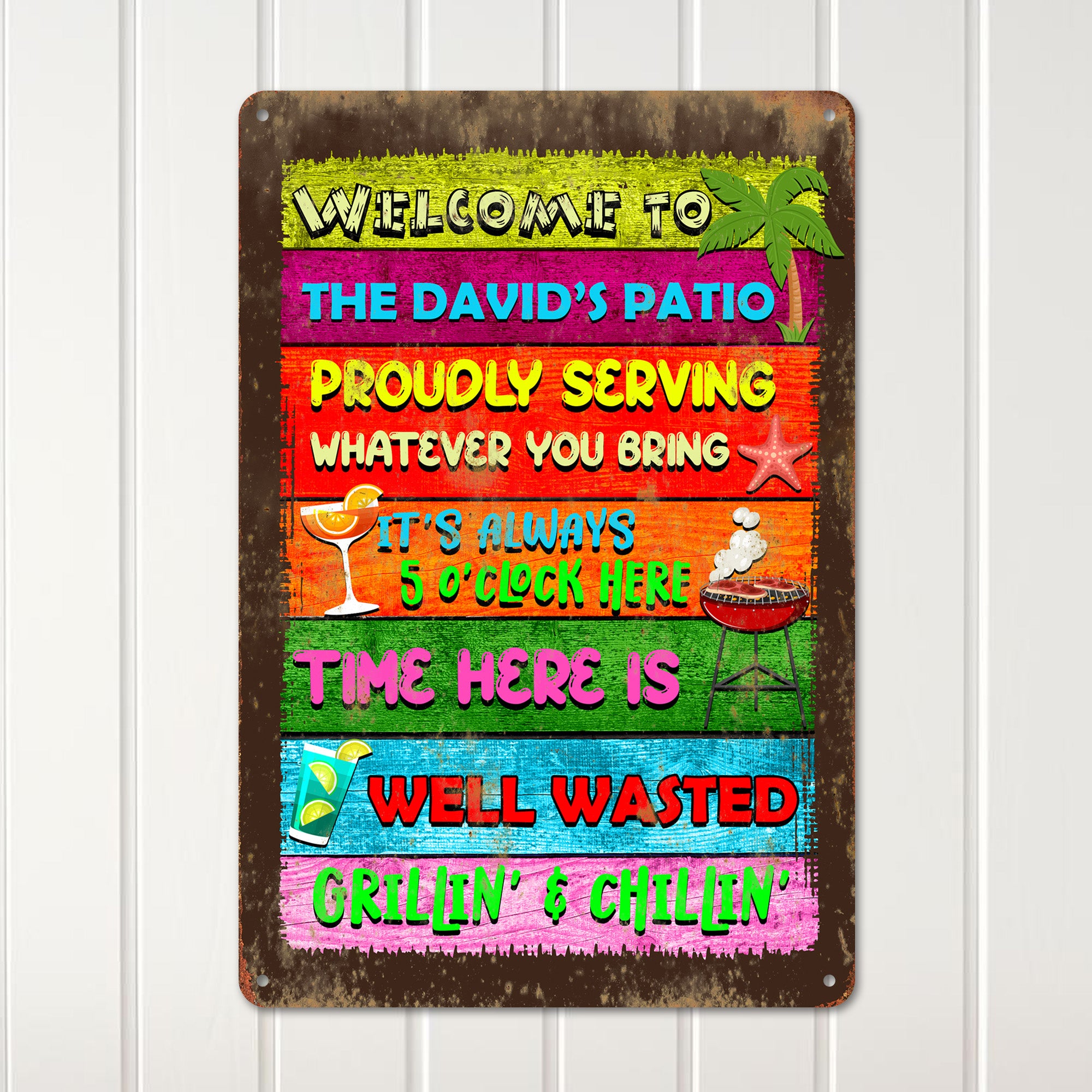 Personalized "David's Patio" Metal Sign – Vibrant Outdoor Decor for Endless Grilling and Chilling Moments - Image 2