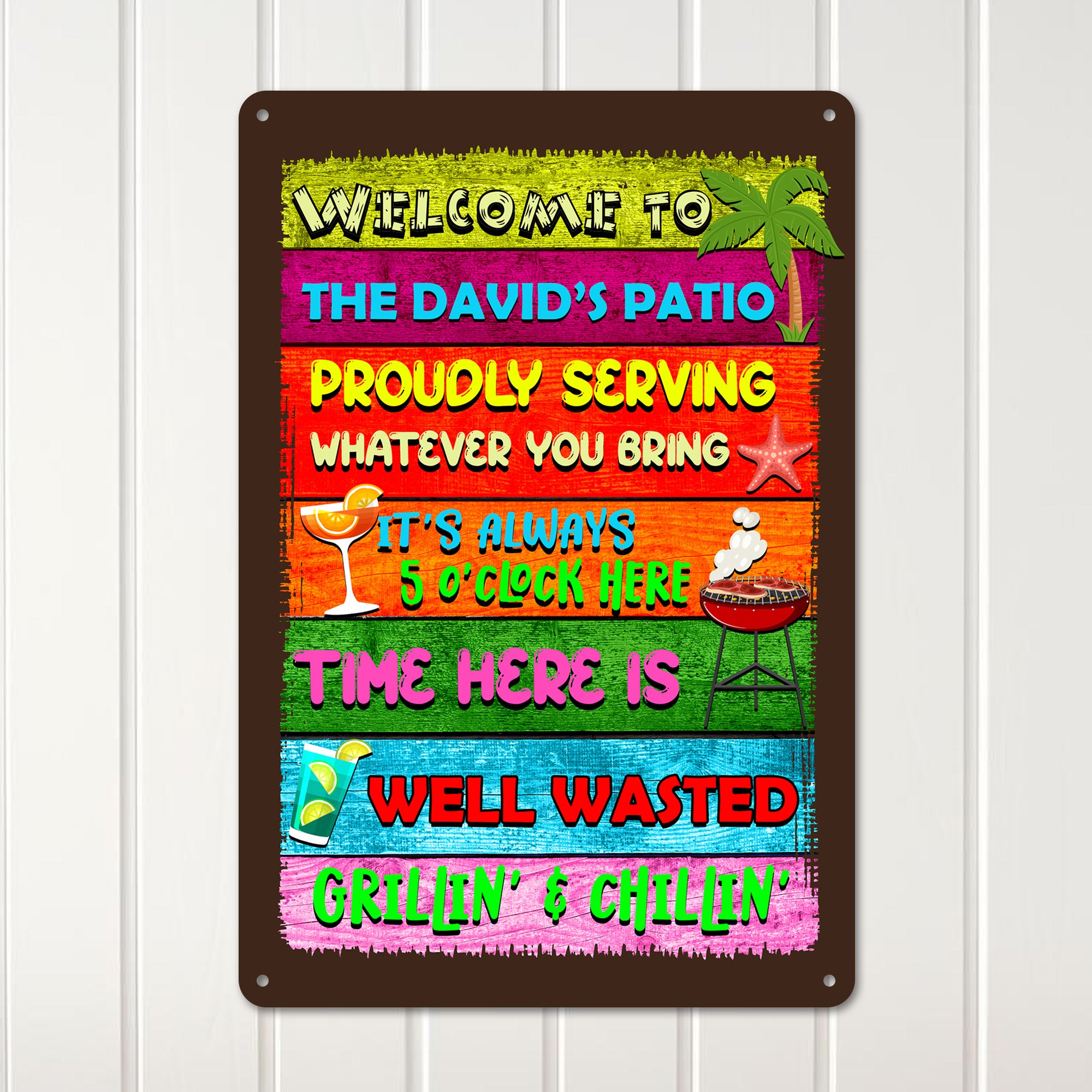 Personalized "David's Patio" Metal Sign – Vibrant Outdoor Decor for Endless Grilling and Chilling Moments - Image 3