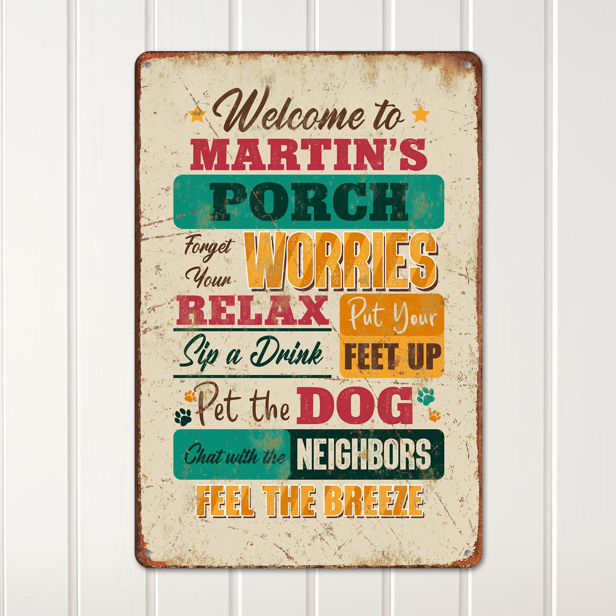 Personalized Rustic Metal Porch Sign – Custom Welcome Decor for Relaxation & Gathering – Perfect Gift for Porch Enthusiasts - Image 2