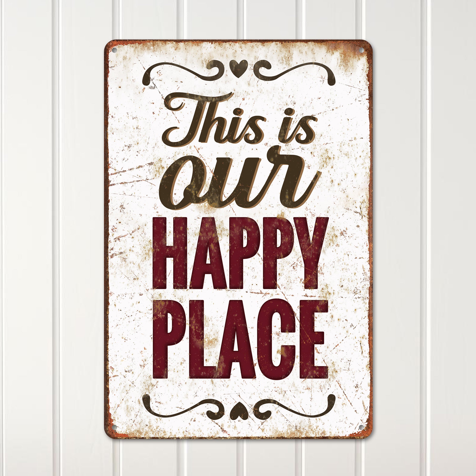 Personalized "This is Our Happy Place" Rustic Metal Sign - Custom Handmade Home Decor for Heartfelt Gift Giving - Image 2