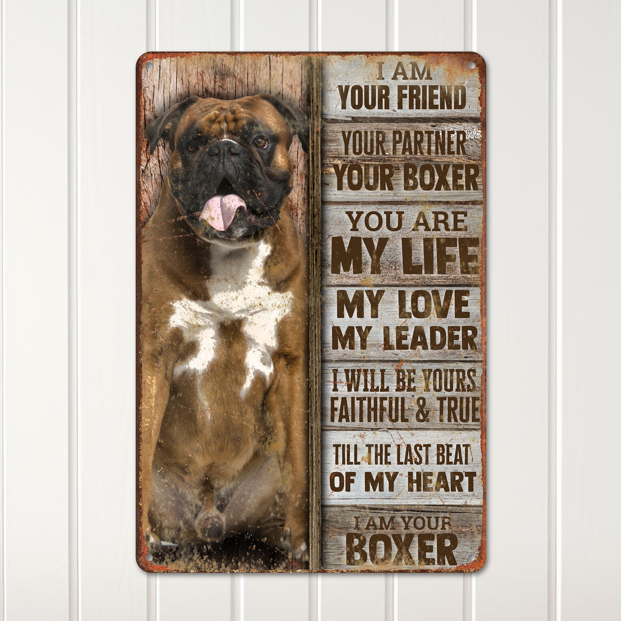 Personalized Boxer Dog Tribute Metal Sign – Rustic Wall Art for Pet Lovers, Perfect Gift for Dog Owners and Boxer Enthusiasts - Image 2