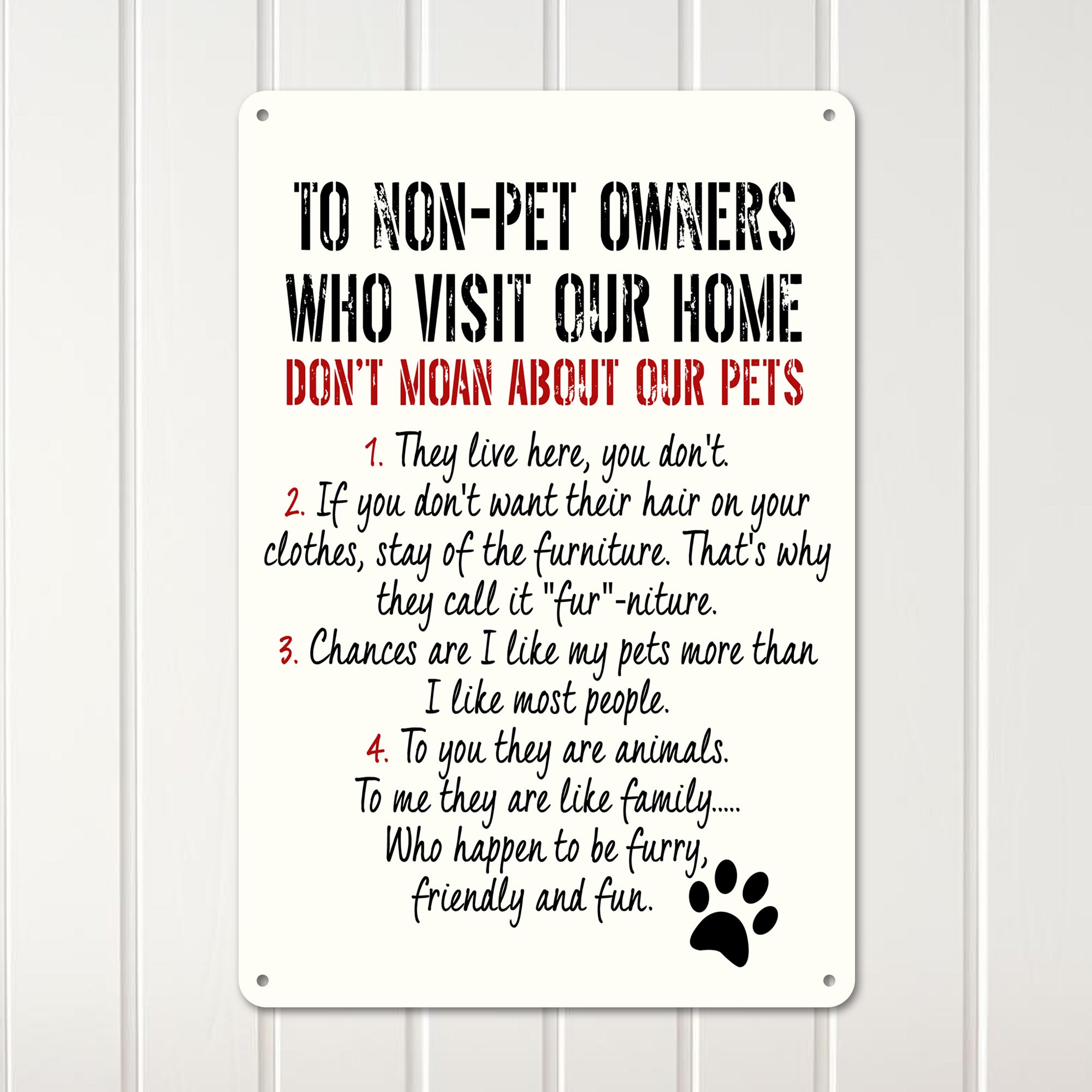 Personalized "Pet Lovers Welcome" Metal Sign - Custom Home Décor for Pet Owners - Handmade Rustic Sign with Humorous Touch - Image 3
