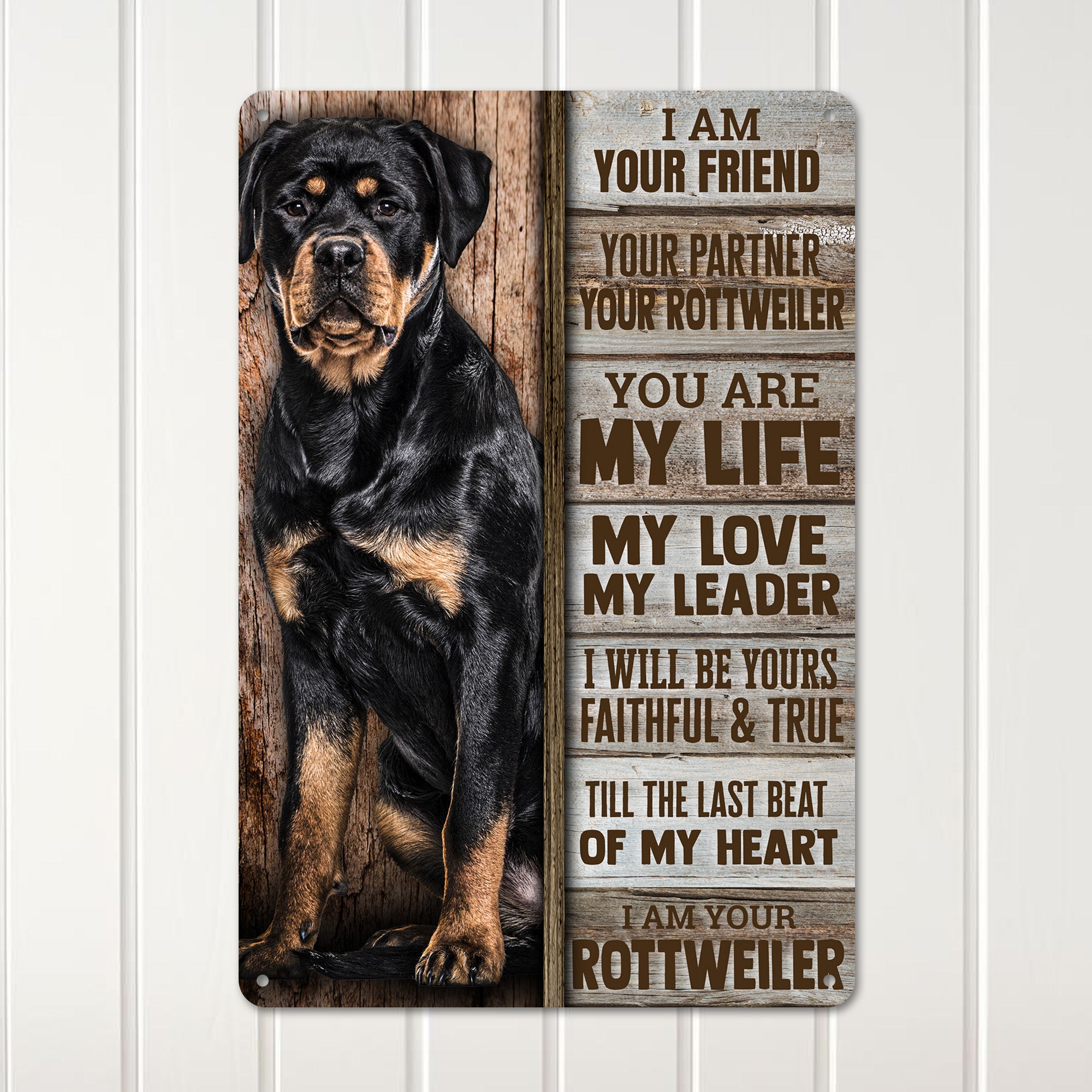 Personalized Rottweiler Tribute Metal Sign - Rustic Wall Art for Dog Lovers - Heartfelt Pet Memorial or Gift - Customizable Name Plate - Image 3