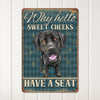 Personalized Sweet Cheeks Dog Metal Sign - Rustic Home Décor for Pet Lovers - Custom Name Option - Image 2
