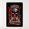 Personalized Patriotic Metal Sign with American Flag and Skull Graphic – Perfect for Gun Enthusiasts and Unique Gift Giving - Image 3