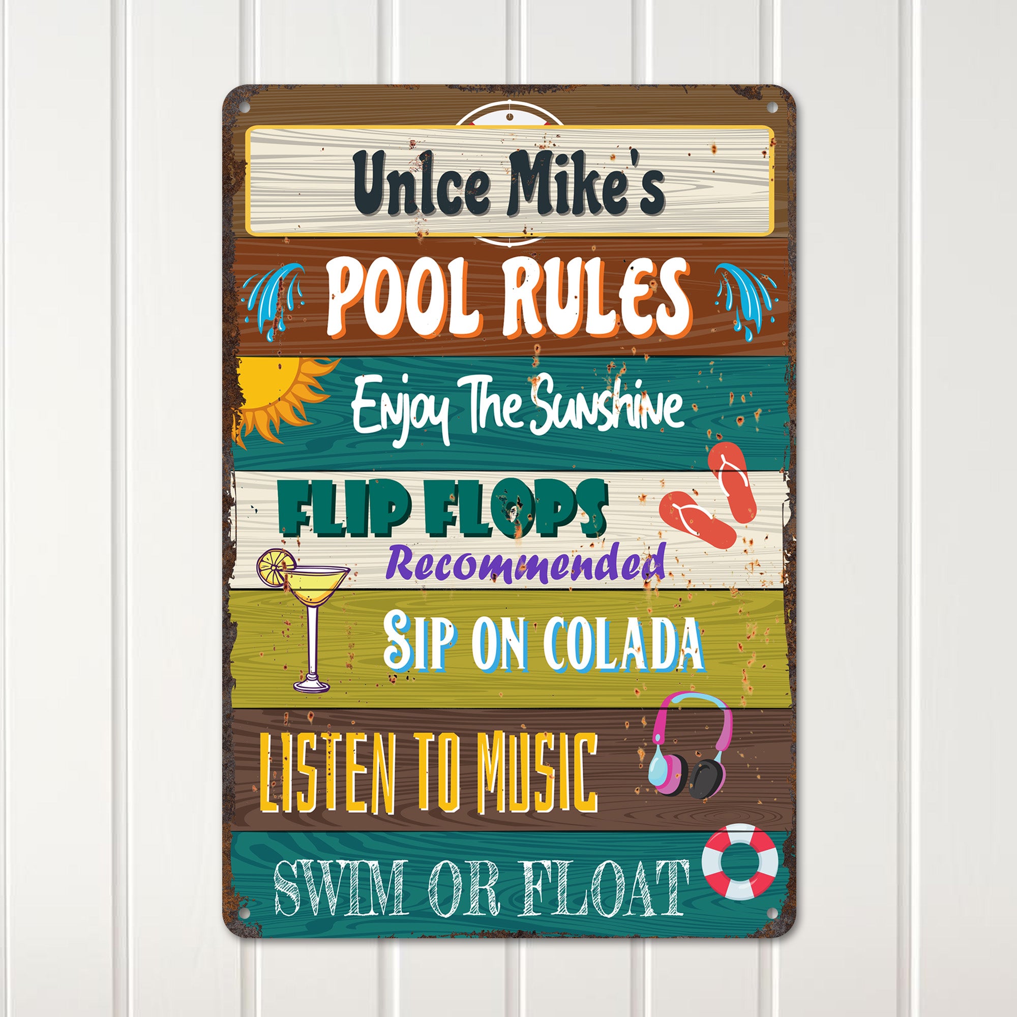 Personalized Pool Rules Metal Sign - Vibrant Outdoor Decor for Relaxation and Fun - Perfect Custom Gift for Pool Owners - Image 2