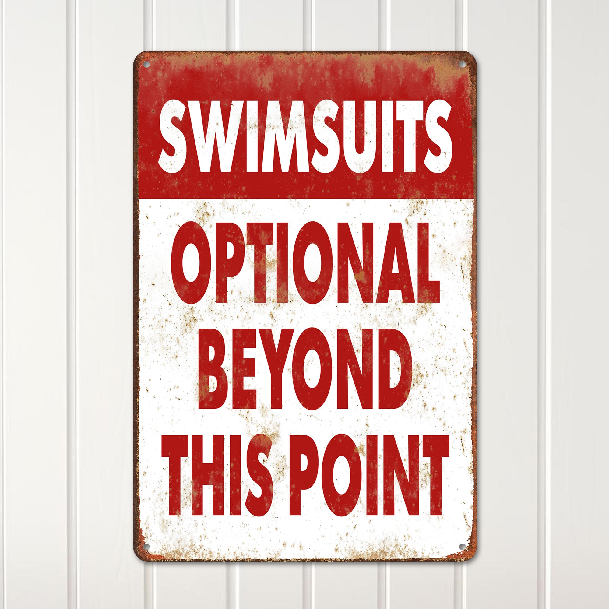 Personalized Vintage-Style "Swimsuits Optional" Metal Sign – Ideal Handmade Gift for Beachgoers and Fun-Loving Friends - Image 2
