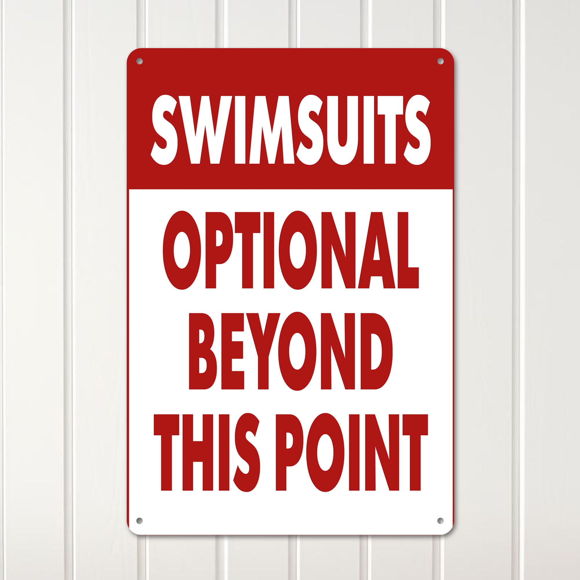 Personalized Vintage-Style "Swimsuits Optional" Metal Sign – Ideal Handmade Gift for Beachgoers and Fun-Loving Friends - Image 3