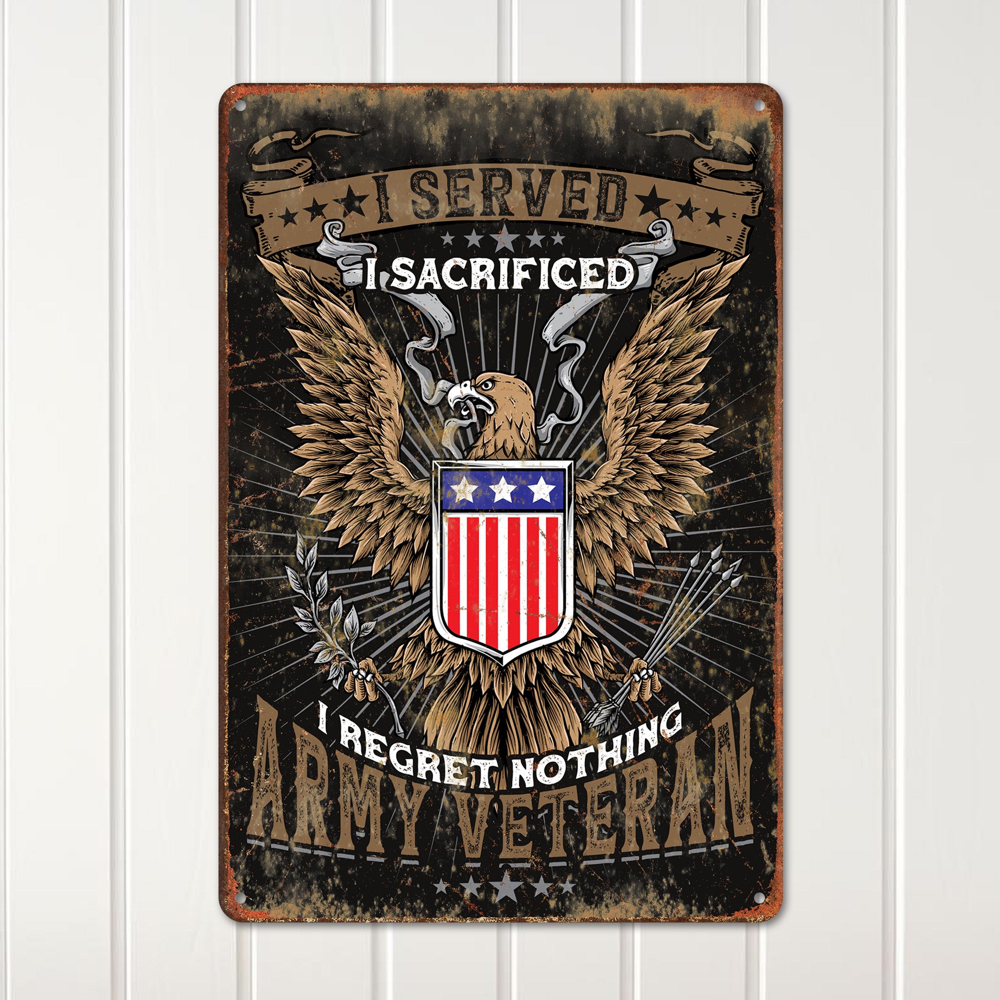 Personalized Army Veteran Metal Sign – Customizable Military Tribute Plaque, Handmade for Veterans’ Day, Father's Day, or Anniversary Gifts - Image 2