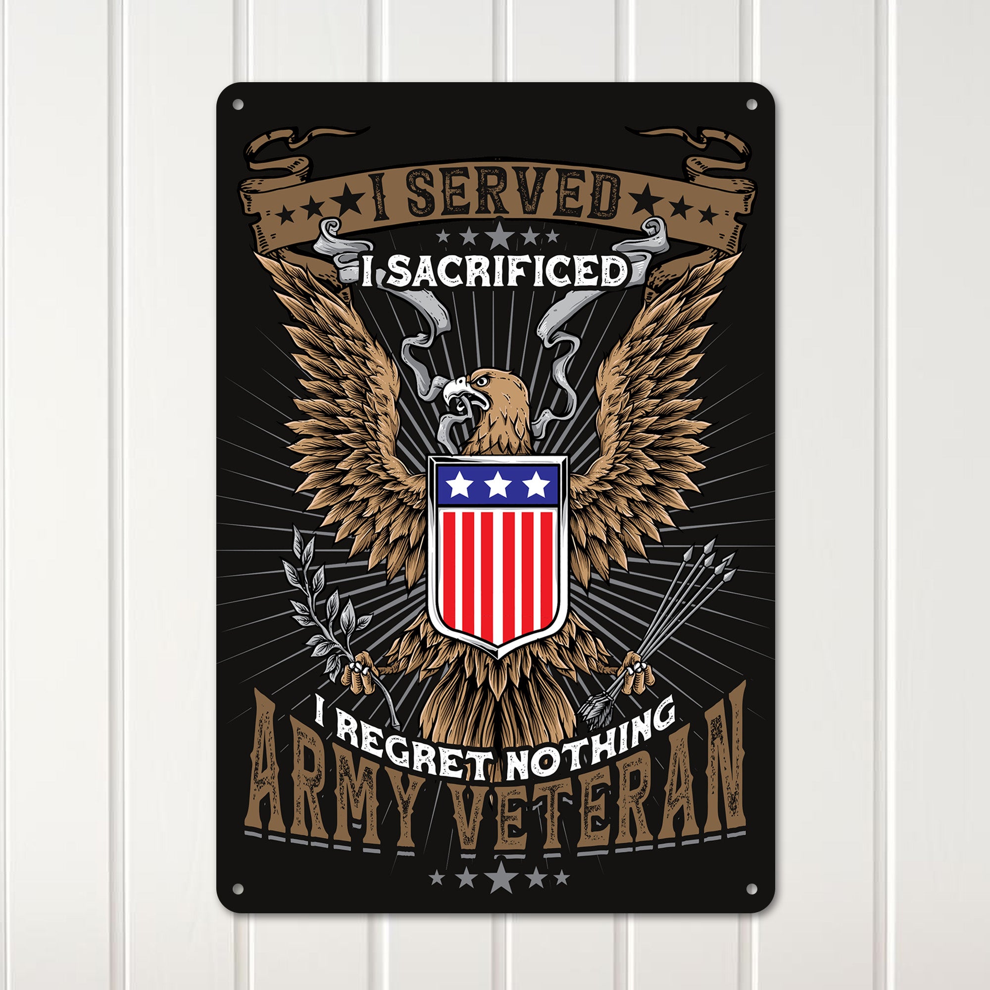 Personalized Army Veteran Metal Sign – Customizable Military Tribute Plaque, Handmade for Veterans’ Day, Father's Day, or Anniversary Gifts - Image 3