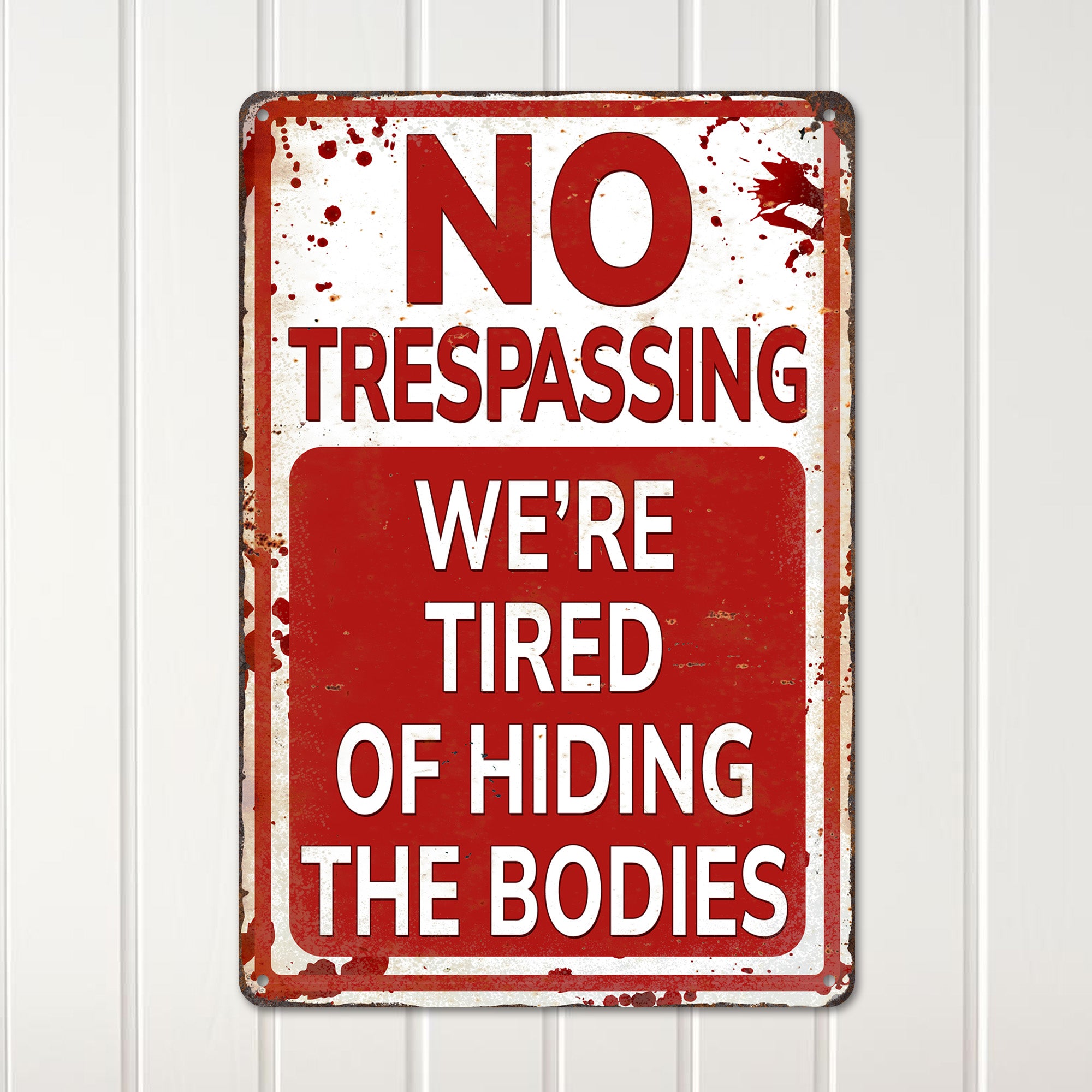Personalized Vintage-Style Metal No Trespassing Sign - Perfect for Home Decor, Gifting, and Humor Lovers - Image 2