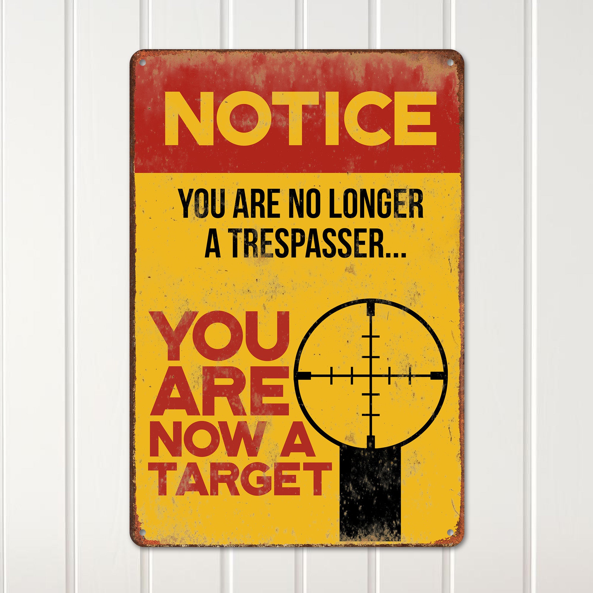 Bold Warning Metal Sign - Personalized Vintage-Style Decor for Home or Office - Unique Handcrafted Gift for Outdoor Enthusiasts - Image 2