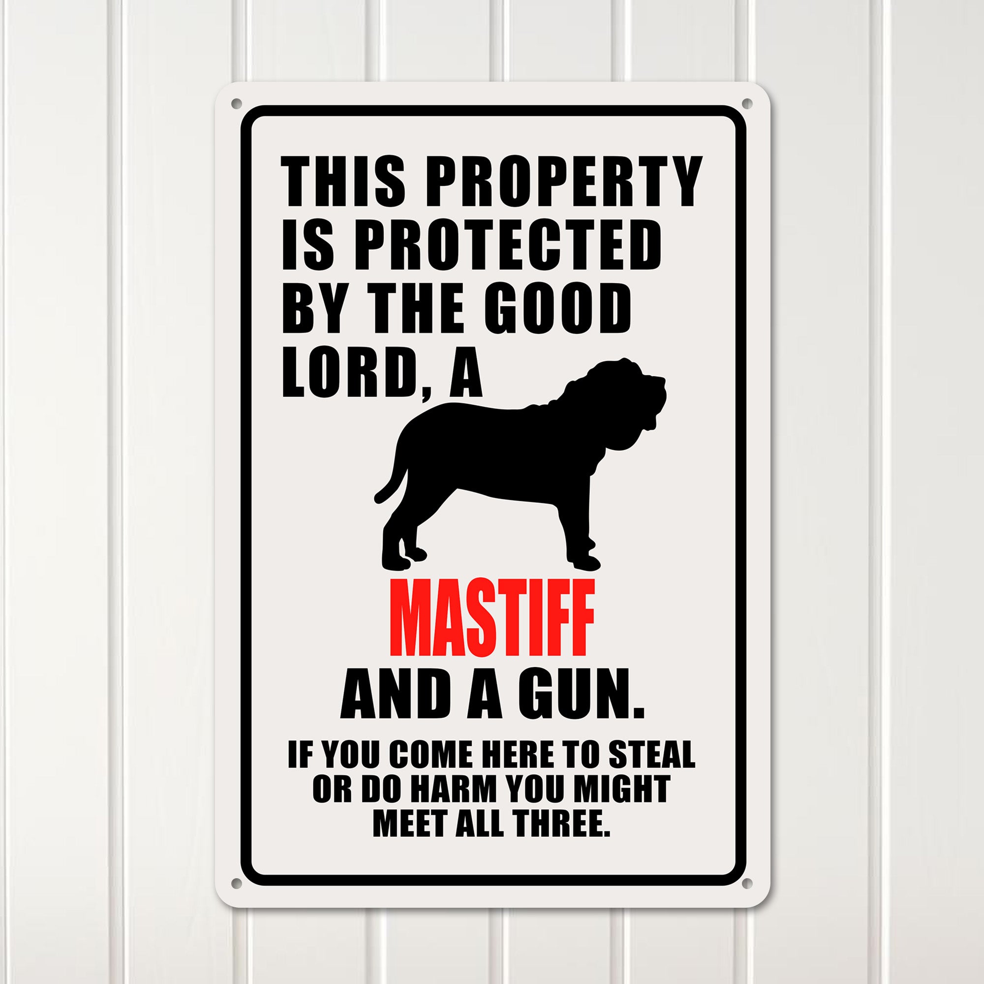 Personalized Distressed Metal Sign - Bold Vintage Design with German Shepherd Silhouette for Home & Property Protection - Image 3