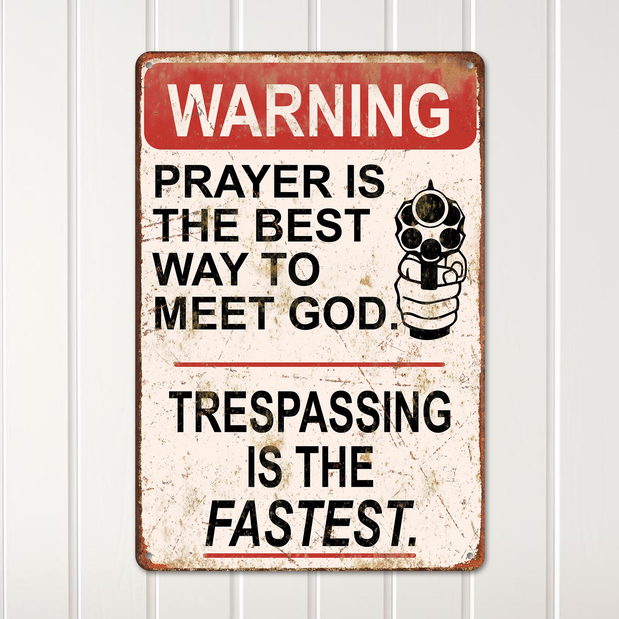 Personalized Warning Metal Sign - Rustic Home Decor with Customizable Message for Garden, Garage, or Man Cave - Image 2