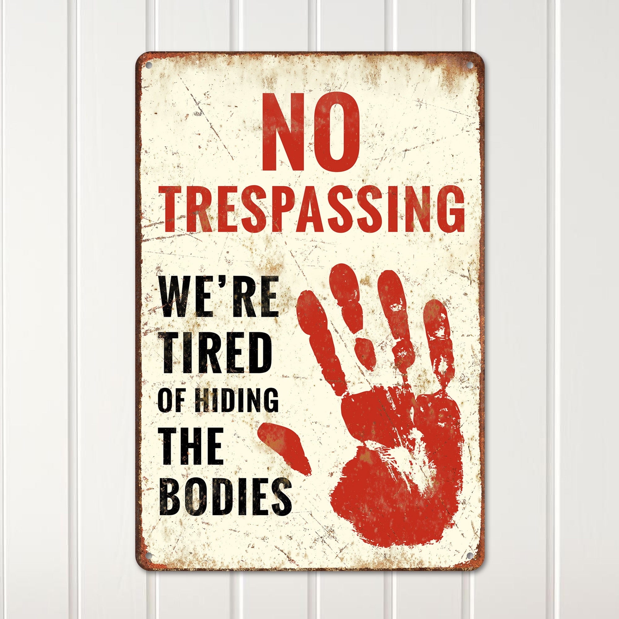 Personalized "No Trespassing" Vintage Metal Sign - Humorous Gift for Home or Garden Decor - Image 2