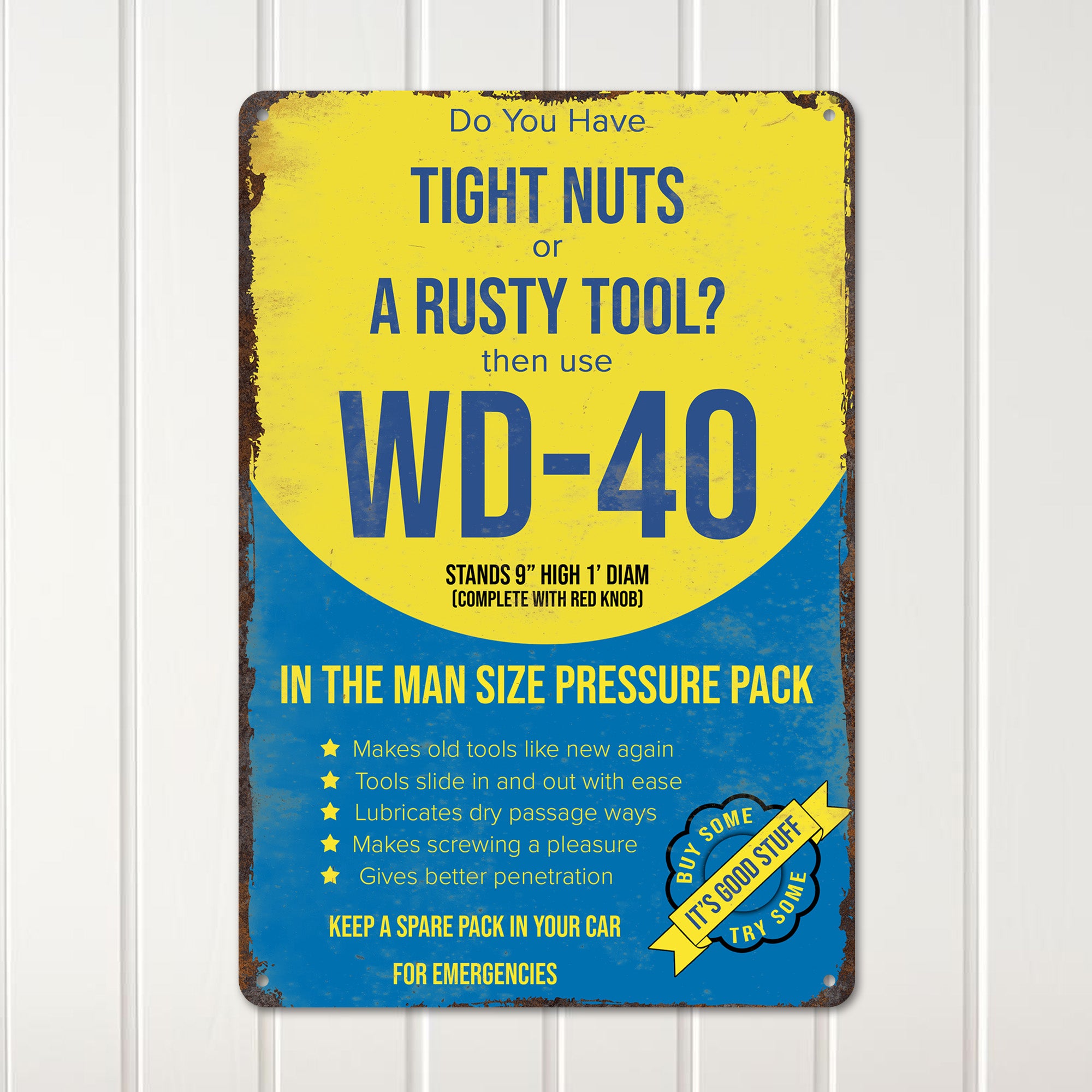 Personalized Vintage-Style WD-40 Metal Sign – Humorous DIY Garage Decor for Gift Lovers - Image 2