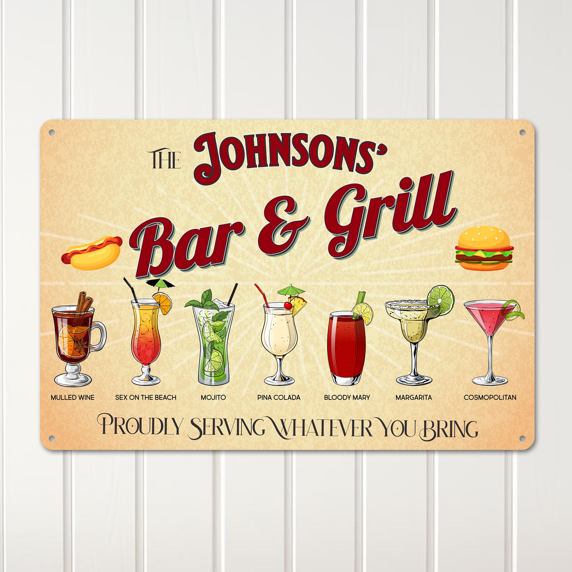 Personalized Rustic Metal Bar Sign - Customizable Bar & Grill Decor for Home Entertaining - Image 3