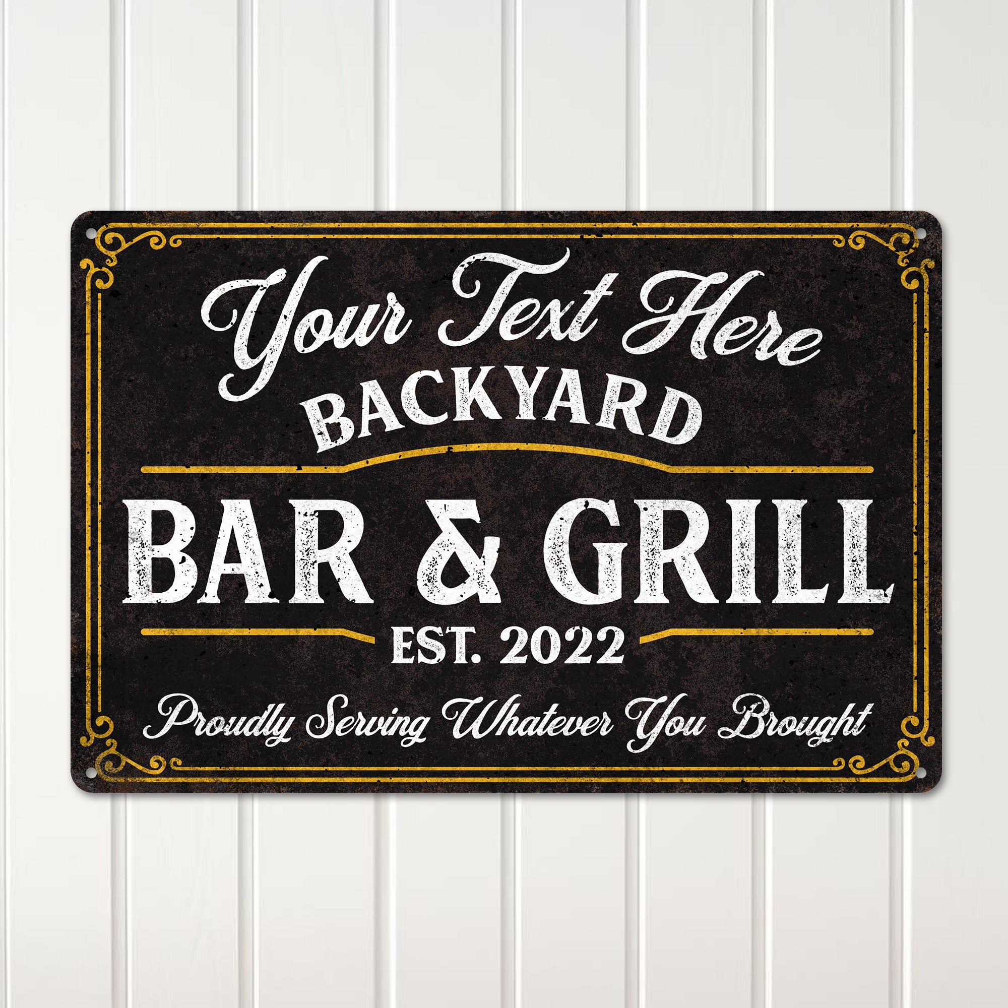 Personalized Backyard Bar & Grill Metal Sign – Customizable Vintage Design for Home Decor and Gifts - Image 2