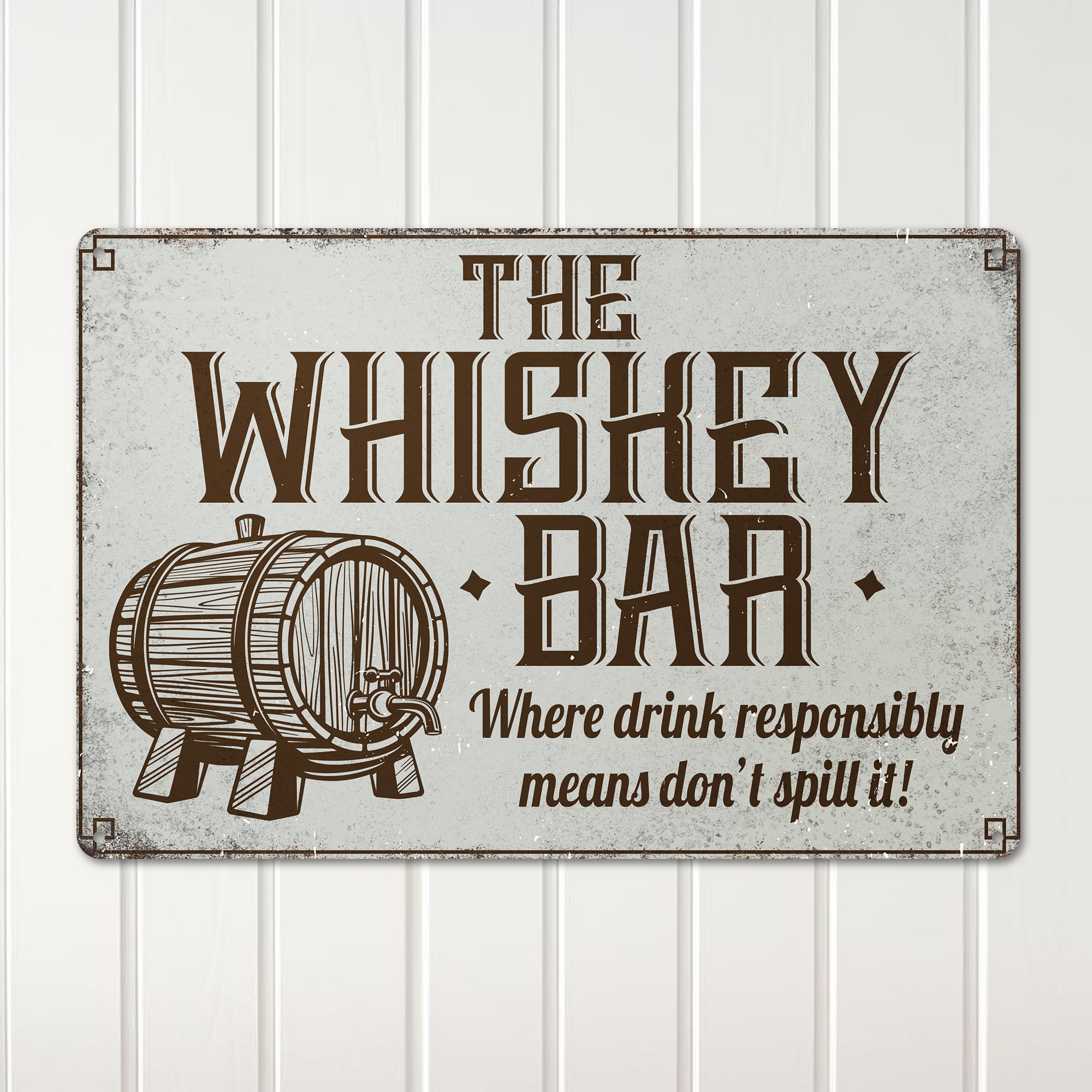 Personalized Rustic Whiskey Bar Metal Sign – Perfect Custom Gift for Whiskey Lovers and Home Bars - Image 2