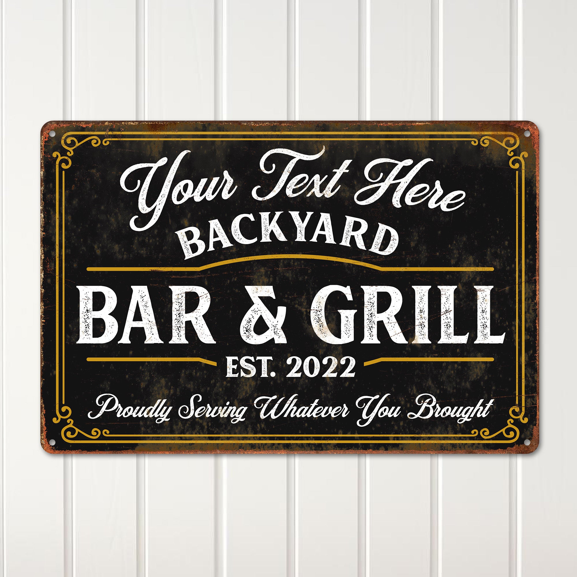 Customized Vintage-Style Metal Bar & Grill Sign – Personalized Backyard Decor, Perfect for Home Entertaining & Unique Gifts - Image 2