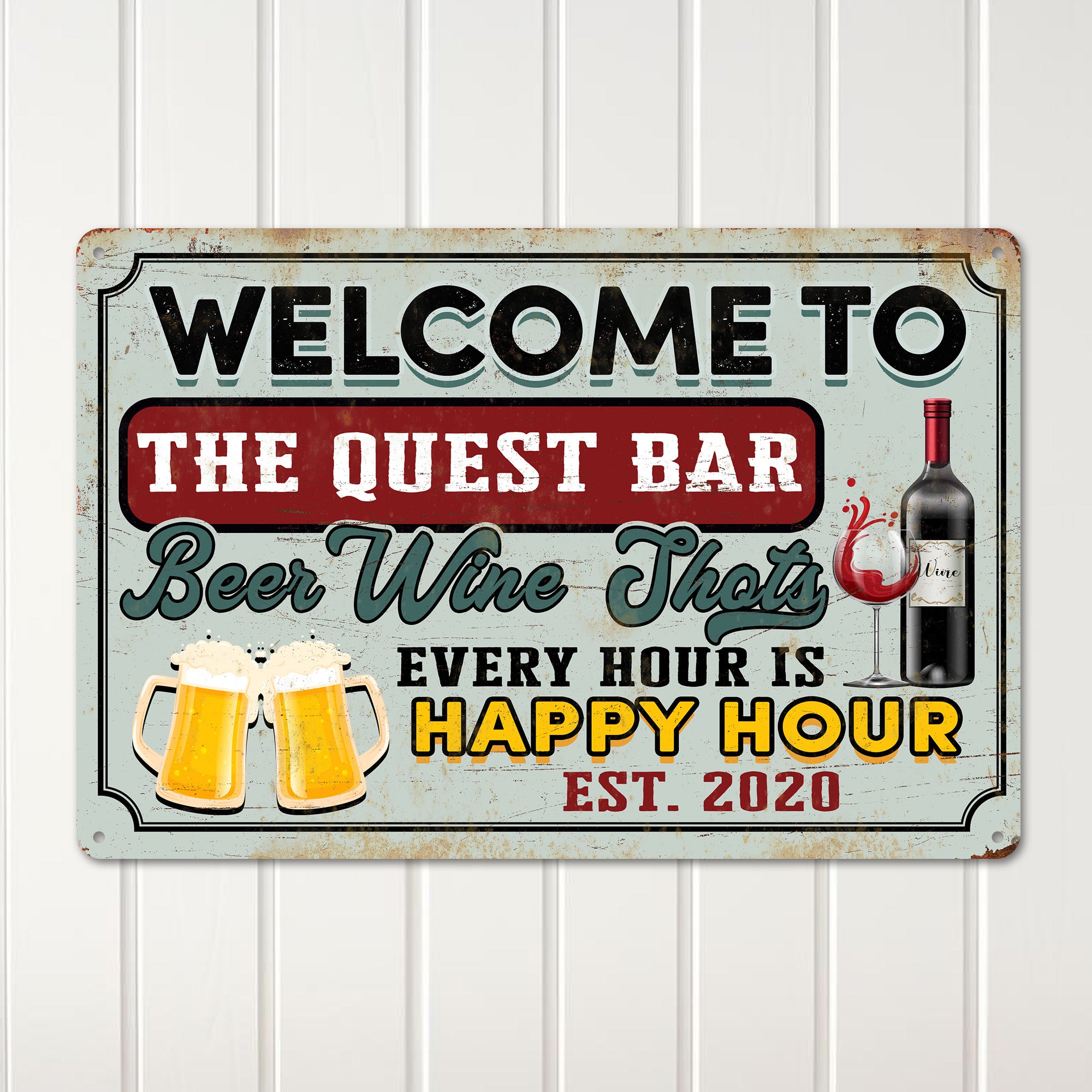 Customizable Metal Bar Sign - Vintage Welcome Sign for Personalized Home Bar Decor, Perfect Gift for Beer, Wine Lovers - Image 2