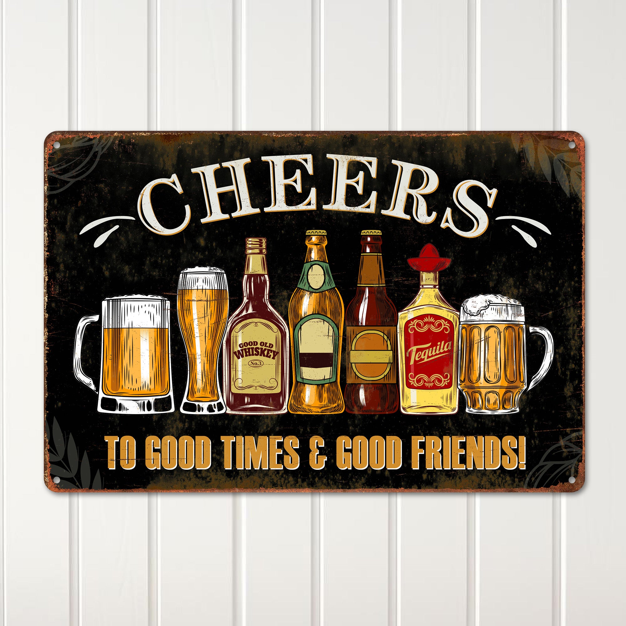 Personalized Cheers Metal Sign - Custom Bar Decor for Good Times with Friends - Image 2