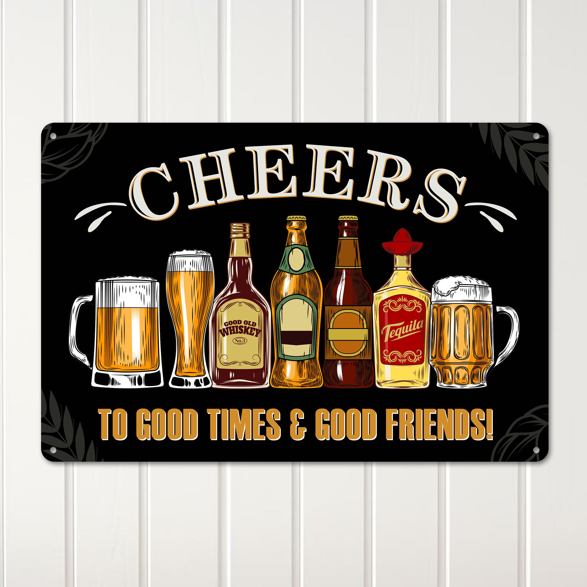 Personalized Cheers Metal Sign - Custom Bar Decor for Good Times with Friends - Image 3