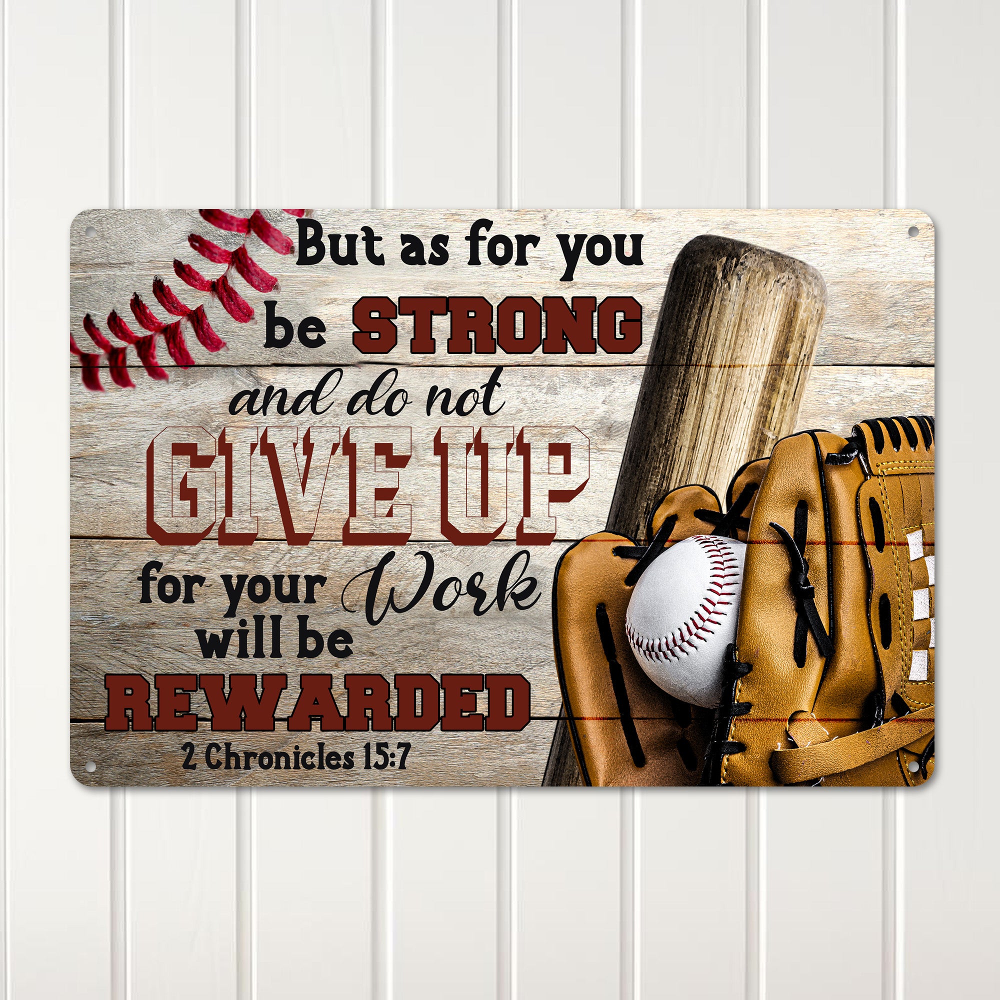 Personalized Inspirational Baseball Metal Sign - Customizable Rustic Decor for Motivational Gift-Giving - Image 3