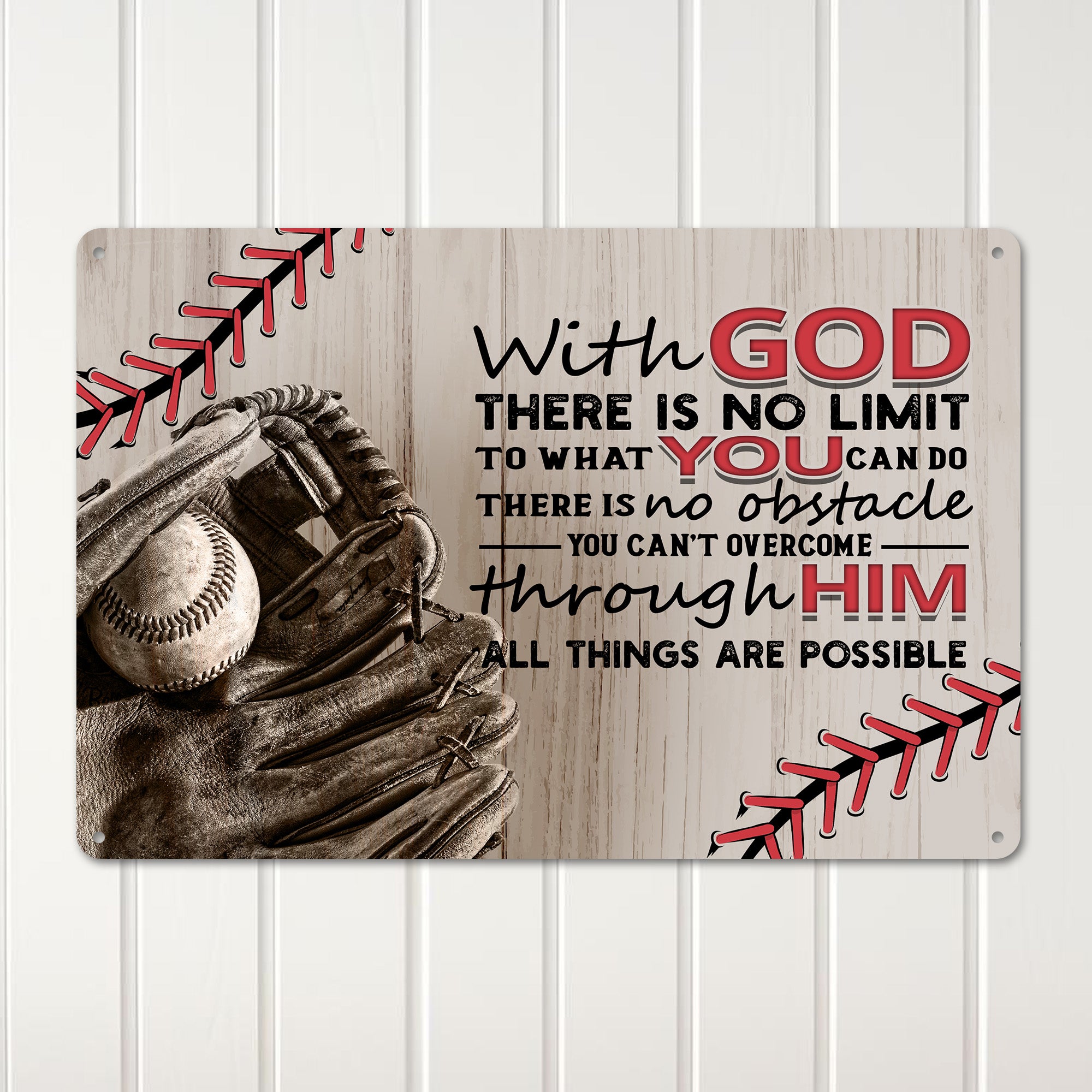 Personalized Inspirational Metal Sign with Baseball Theme - Custom Handmade Gift for Sports Lovers and Motivational Decor - Image 3