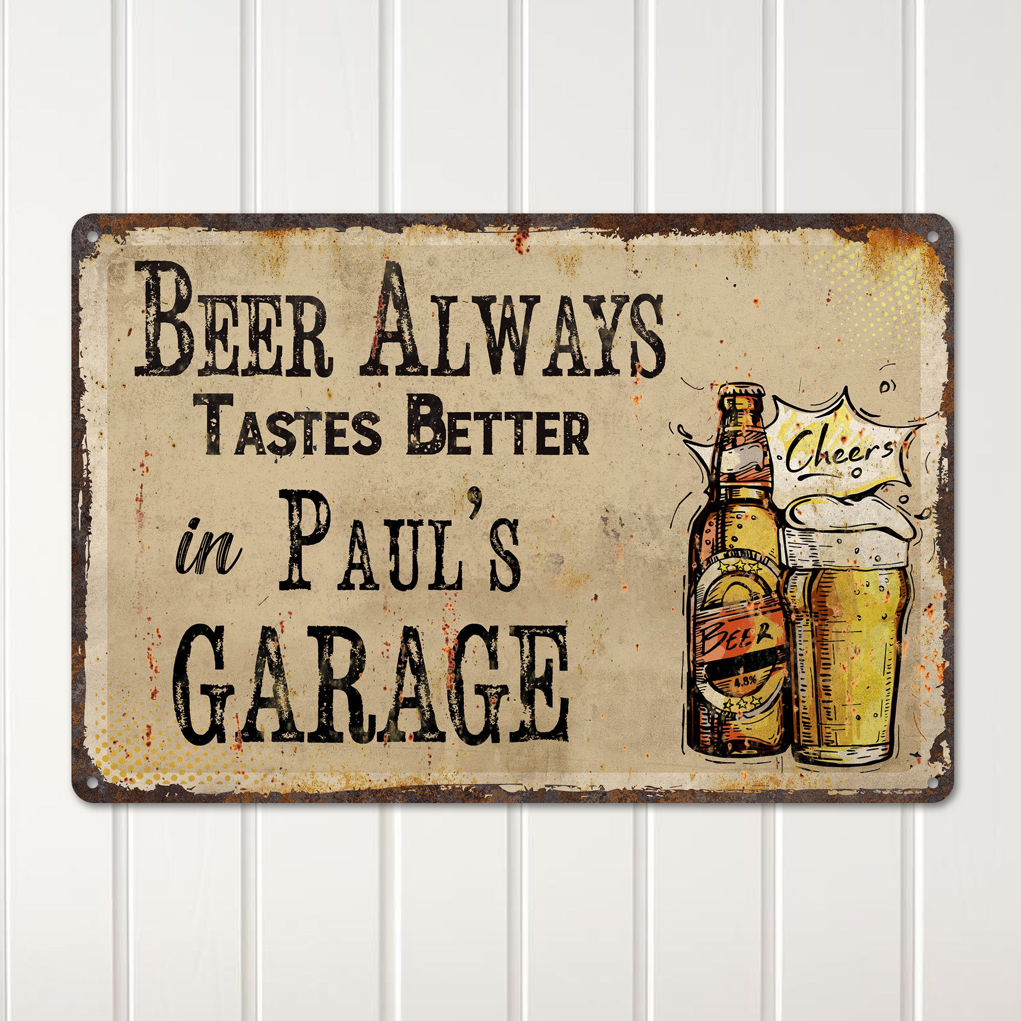 Personalized Vintage-Style Beer Garage Metal Sign - Custom Craftsmanship for the Ultimate Home Bar or Mancave Gift - Image 2