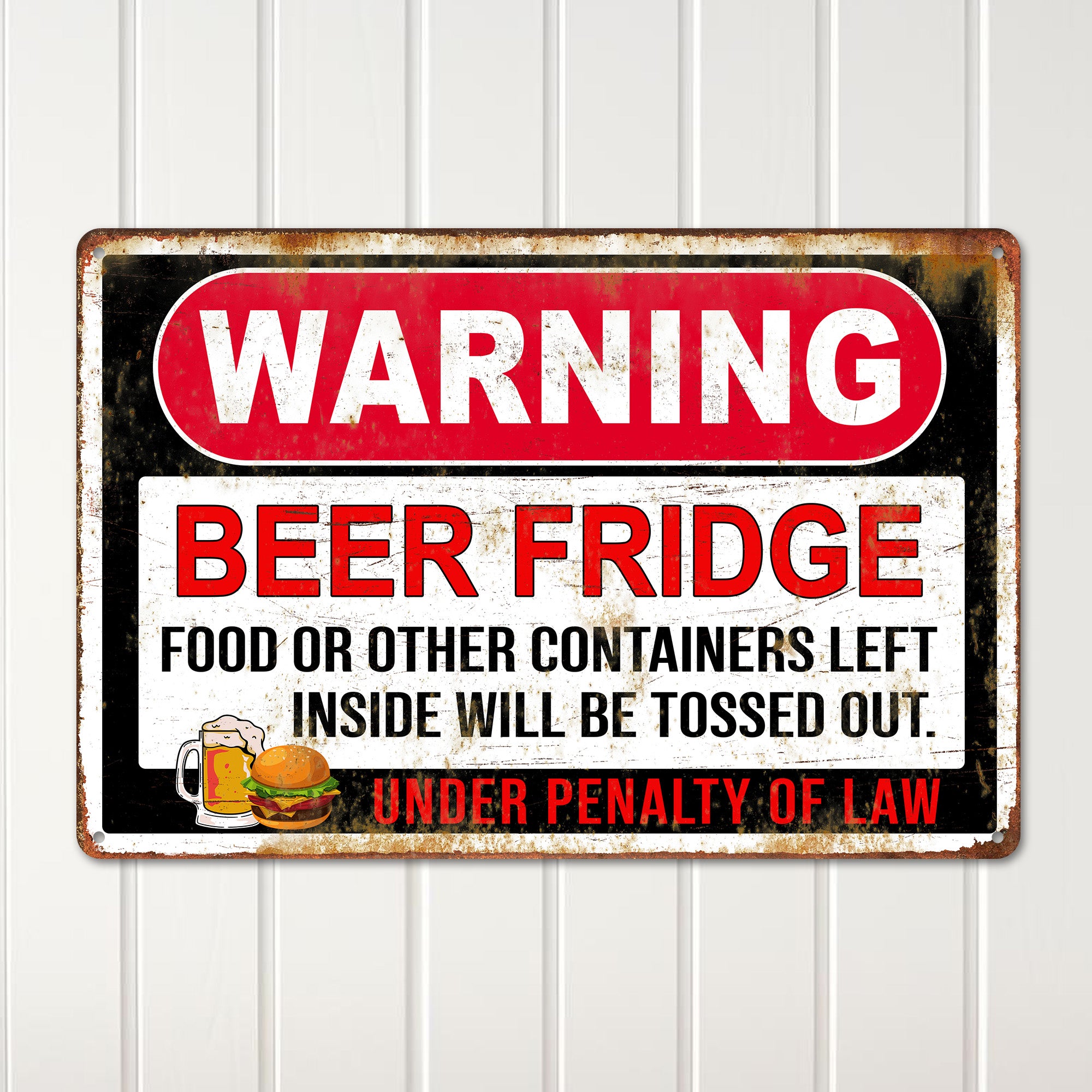 Customizable Vintage-Style Beer Fridge Sign - Personalized Metal Sign for Home Bars and Man Caves, Ideal for Beer Lovers and Unique Gift - Image 2