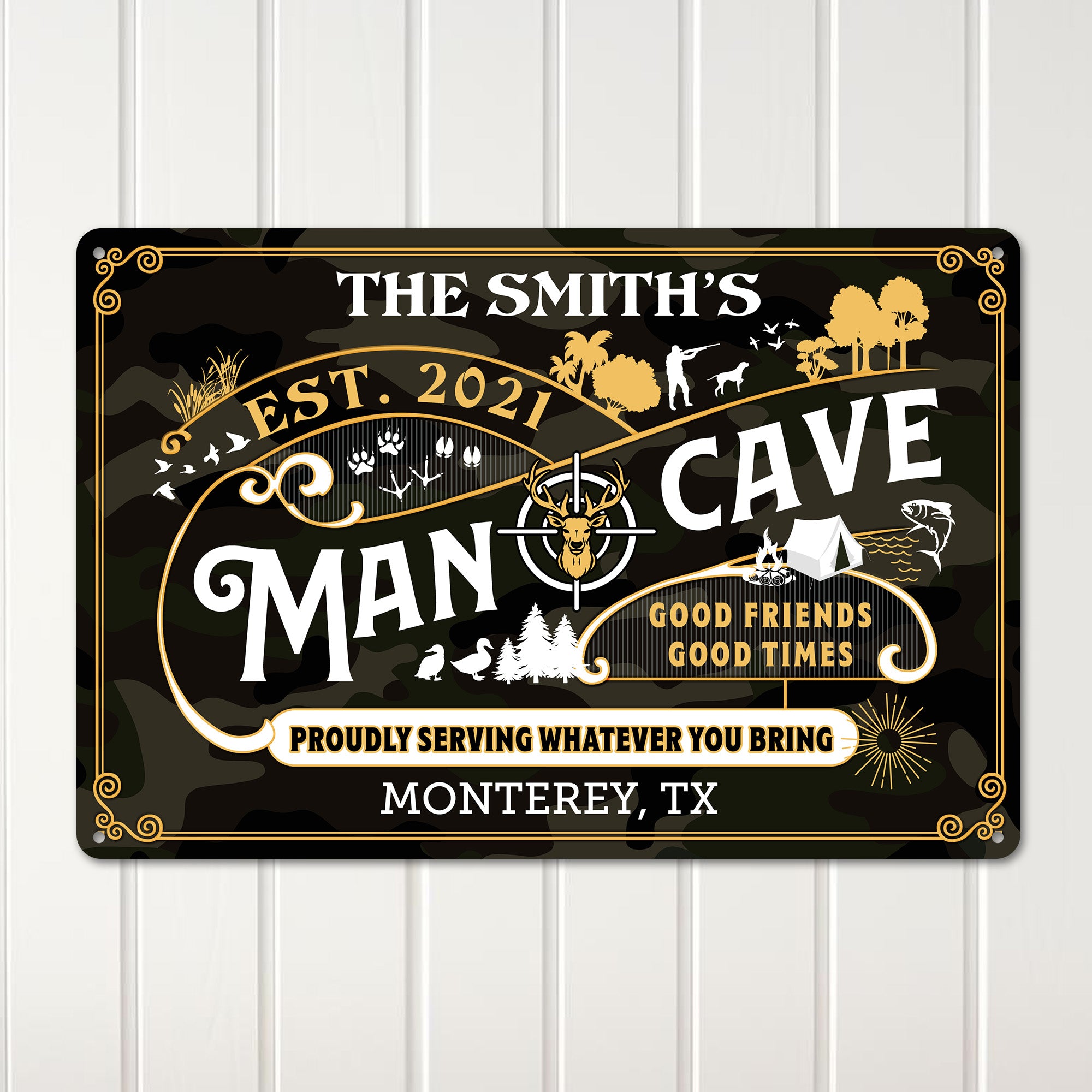 Personalized Rustic Metal Sign for Man Cave – Custom Family Name, Established Date, and Location - Image 3
