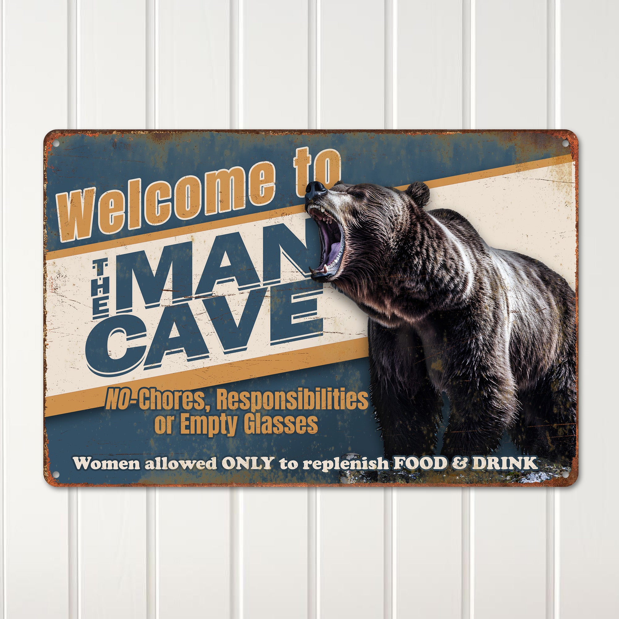 Personalized Rustic Metal Man Cave Sign – Customizable Retro Decor for Him, Perfect Gift for Birthdays, Father's Day, and More - Image 2