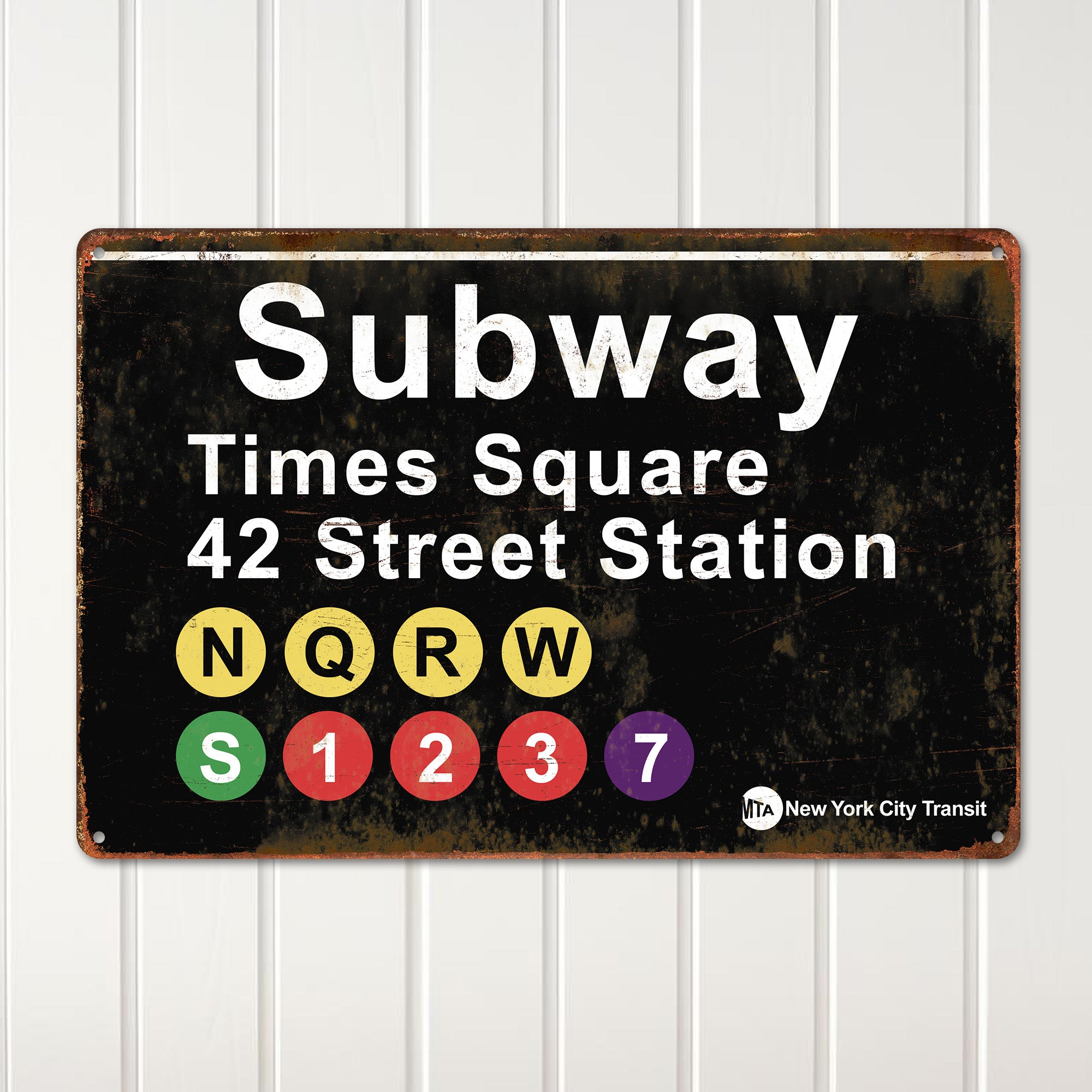 Personalized New York Subway Metal Sign – Vintage Times Square Station Design for Unique Decor and Gifts - Image 2